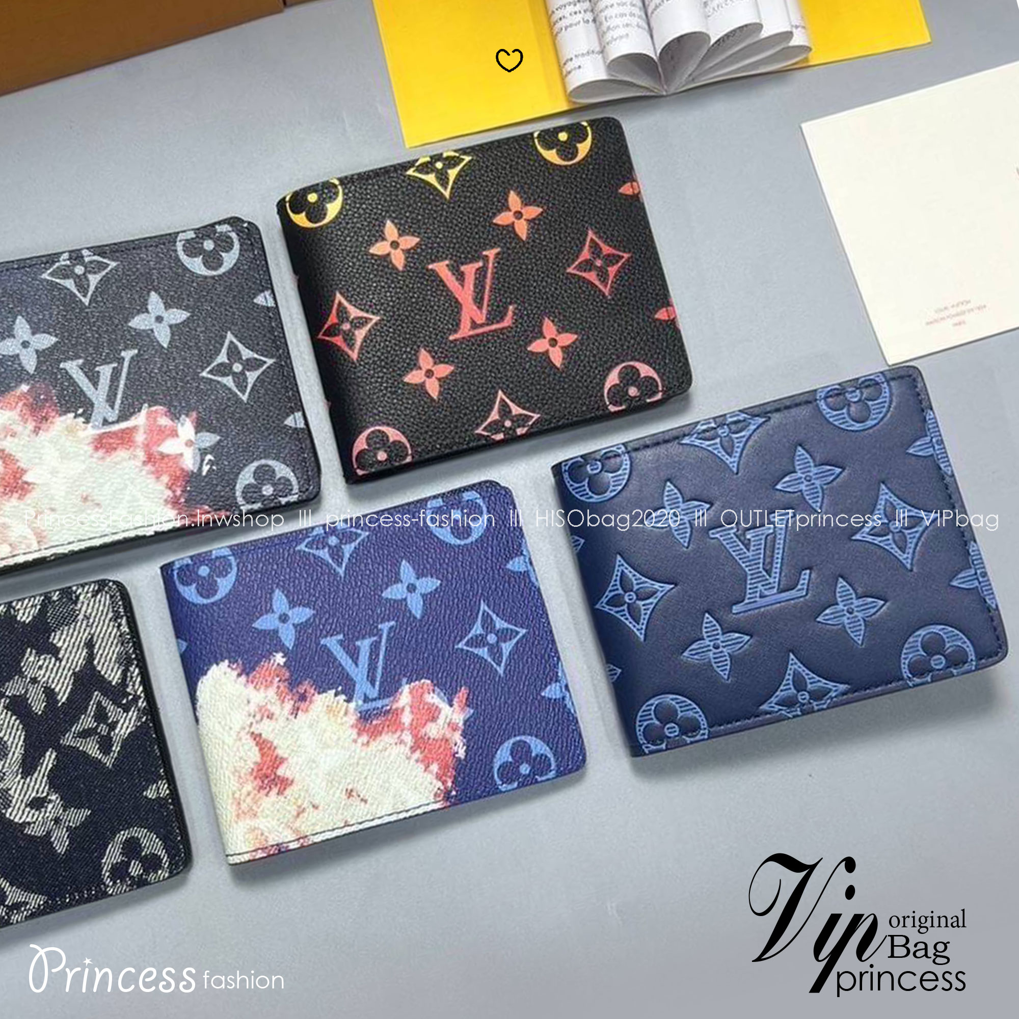 ORI หนังแท้ | LV Multiple Wallet / LV Short Wallet / LV Damier Graphite Wallet กระเป๋าสตางค์ใบสั้น กระเป๋าสตางค์ผู้ชาย