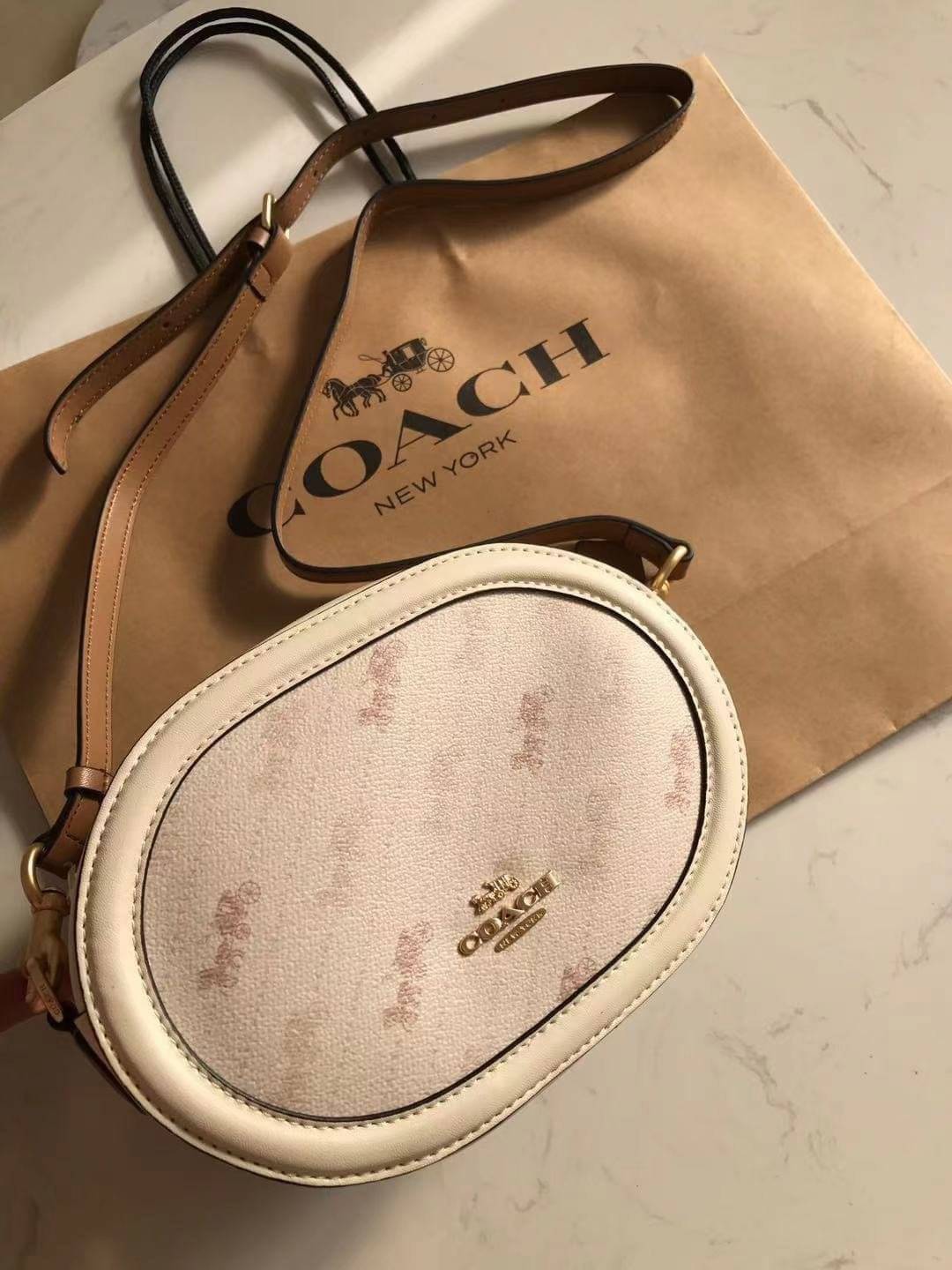 COACH C4057 CAMERA BAG WITH HORSE AND CARRIAGE DOT PRINT (IMM6H)