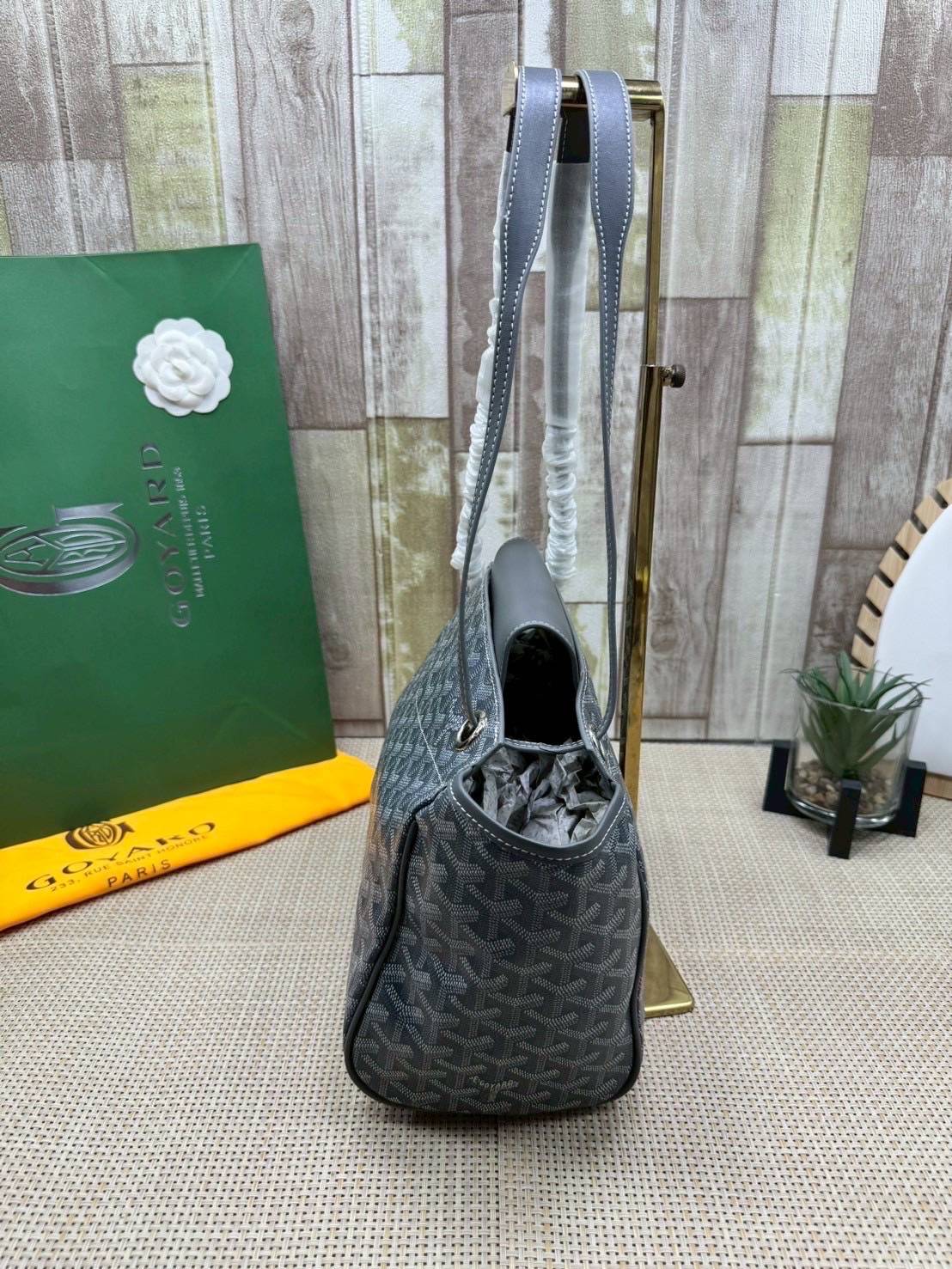 ORI หนังแท้ | GOYARD Rouette Souple Bag 30cm กระเป๋าสะพายแบรนด์หรูสัญชาติฝรั่งเศส สะท้อนถึงความเบา ความยืดหยุ่น คือการแสดงออกถึงแก่นแท้ของโมดูลาร์ของ Maison