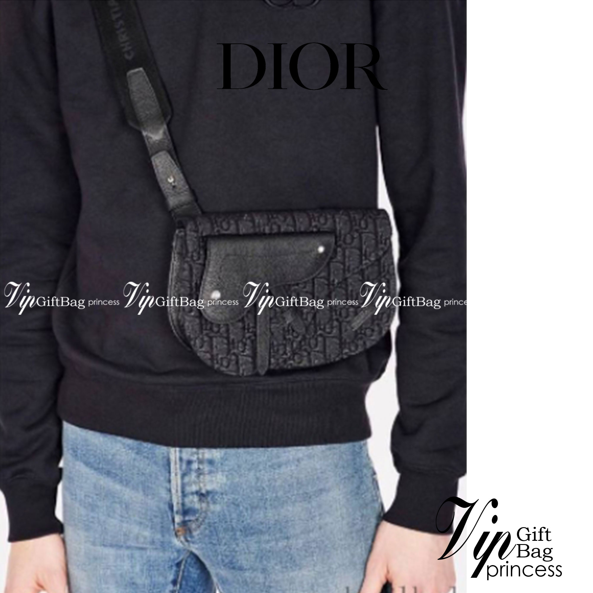 หนังแท้ CHRISTIAN DIOR SADDLE POUCH Black Grained Calfskin / DIOR SADDLE MESSENGER BAG พร้อมส่งที่ไทย กระเป๋า Saddle pouch คู่ใจขนาดกะทัดรัดและเหมาะสำหรับใช้ในชีวิตประจำวัน สีดำคลาสสิก เกรดออริจินอลหนังแท้ทั้งใบ ภาพสินค้าถ่ายจากงานขายจริง ใช้งานต่างประเทศ