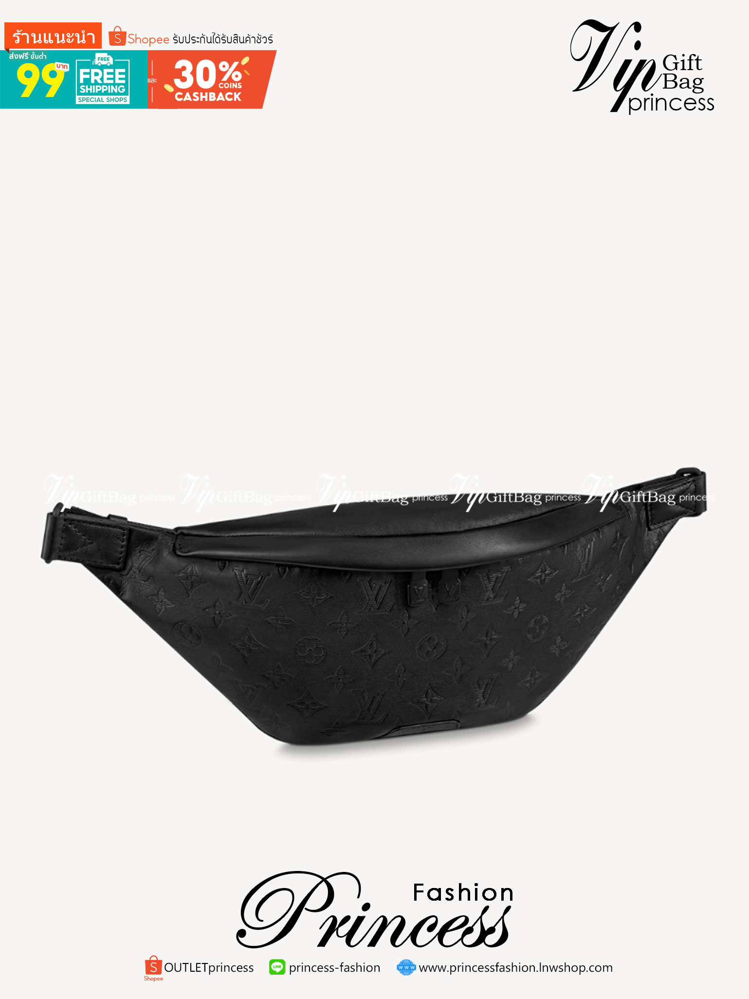 LV Discovery Bumbag Black Monogram Shadow Kalbsleder / LV Belt Bag เกรดใช้งานสลับใบจริงได้ เทพออริจินอล เนื้องานสวยงาม หนังแท้ ใช้ได้ทั้งชายหญิง ภาพสินค้าถ่ายจากงานขายจริงใช้งานต่างประเทศได้