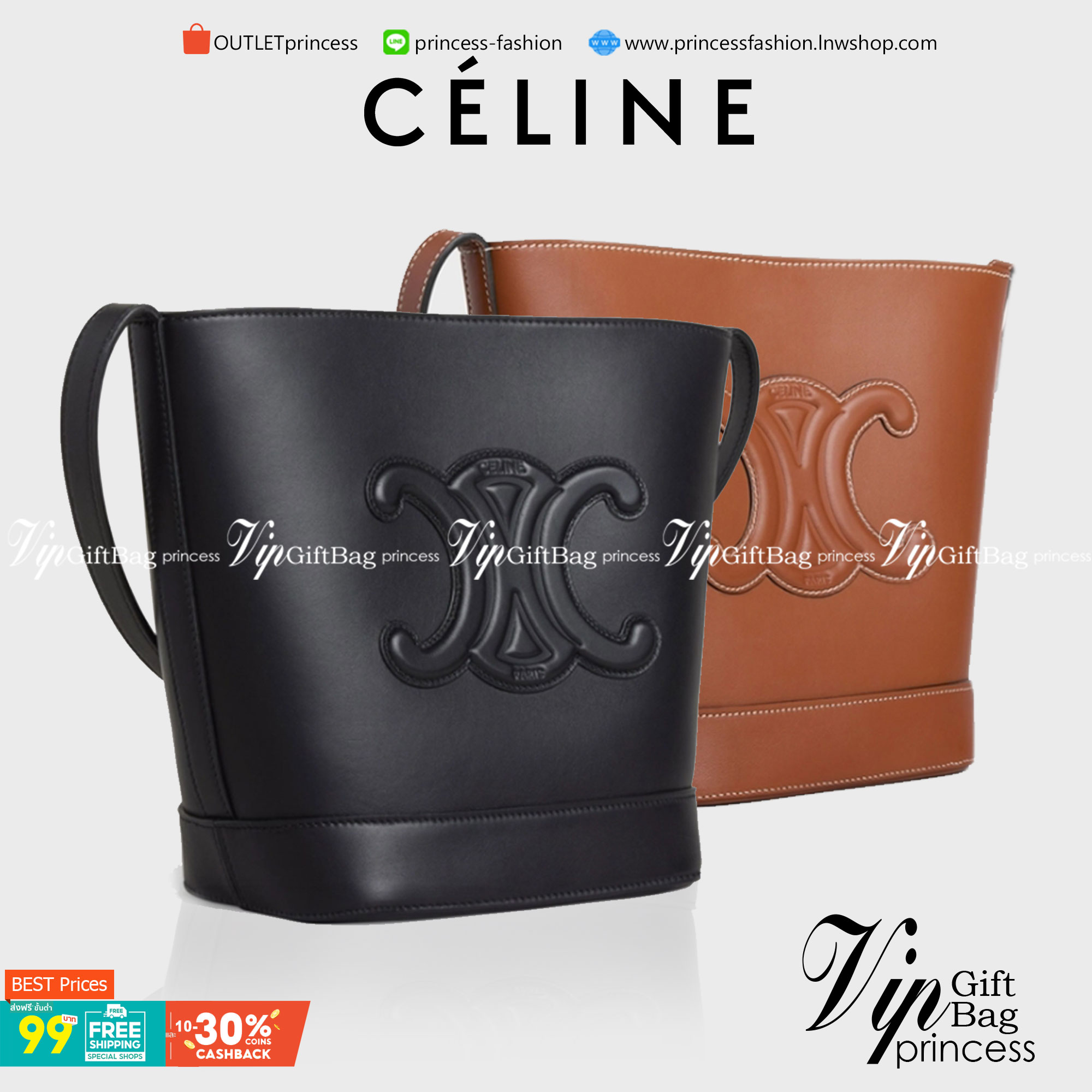 VIP 】CELINE BUCKET BAG CUIR TRIOMPHE คอลเลคชั่นใหม่ ฮิตข้ามปี กับกระเป๋าสะพายทรงถัง ใช้งานง่ายที่สุด สายสะพายในตัว ปรับใช้ได้เลย วัสดุหนังวัว เรียบหรู ผู้ดีไปอีก โดดเด่นด้วยโลโก้เอกลักษณ์ มีกระดุมปิดที่ปากกระเป๋า ภายในโล่งกว้าง ใส่ของแบบจุๆไปเลย เป็นรุ่นท