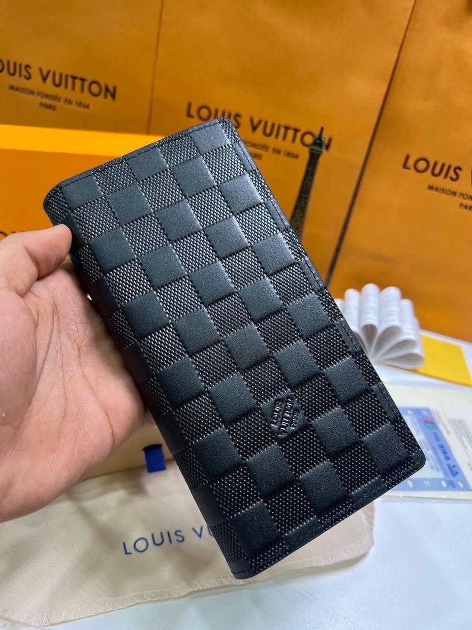 ORI หนังแท้ | LV Long Wallet / LV Brazza Damier Graphite กระเป๋าสตางค์ใบยาว กระเป๋าสตางค์ผู้ชาย