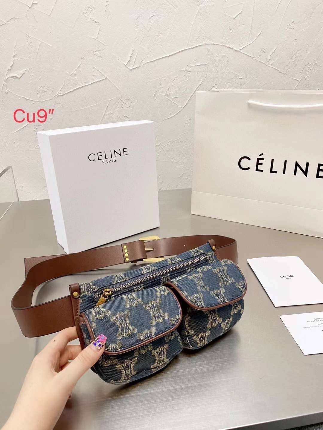 CELINE Macadam Denim Belt Bag / Celine Denim waist bag / Celine Denim Belt Bag กระเป๋าคาดอก/คาดเอวเซลีน งานผ้าแคนวาสเดนิมอย่างดี ใช้งานทน สายหนัง ภาพถ่ายจากงานขายจริง คุณภาพเทียบแท้ ใช้งานต่างประเทศได้