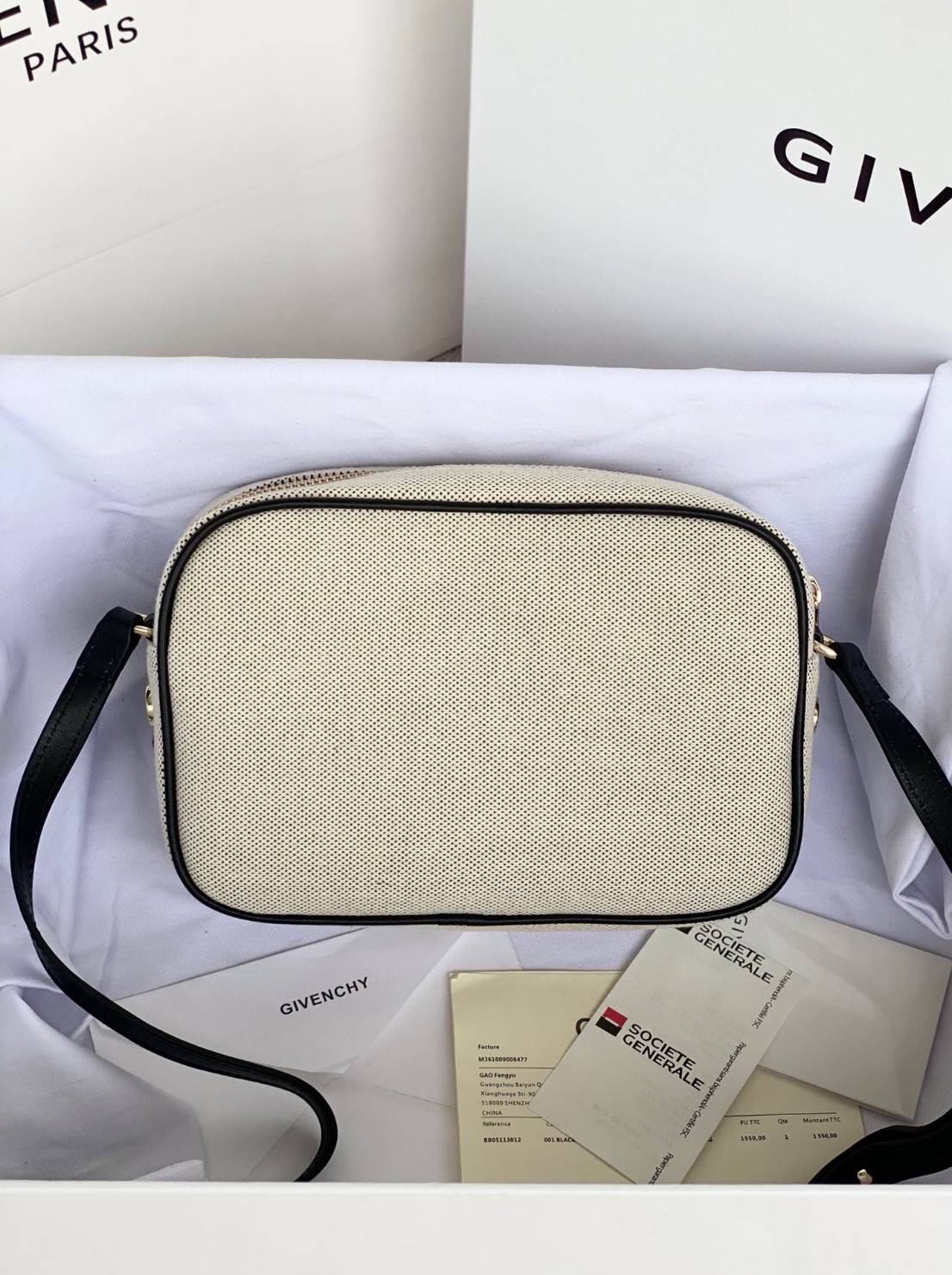 พรีเมี่ยมกิ๊ฟแท้ 100% 】พร้อมส่งที่ไทย ที่นี่ที่เดียว VIP gift Givenchy Bond solo bag หนังแท้ (black,red)