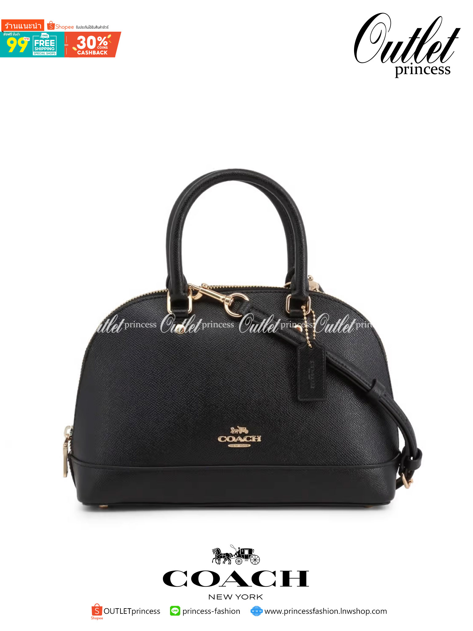COACH F27591 MINI SIERRA SATCHEL กระเป๋าทรงโดมสุดคลาสสิค สีดำอมตะ ฮิตตลอดกาล มาพร้อมหูจับในตัวและสายสะพายครอสบอดี้ ที่จะคล้องแขนก็ได้อีกลุค หรือจะถือเก๋ๆก็เลิศ วัสดุหนัง crossgrain ทนทาน ดูแลรักษาง่าย ภายในโล่งกว้าง ใส่ของได้ครบไม่ต้องห่วง เป็นไอเท็มที่หา