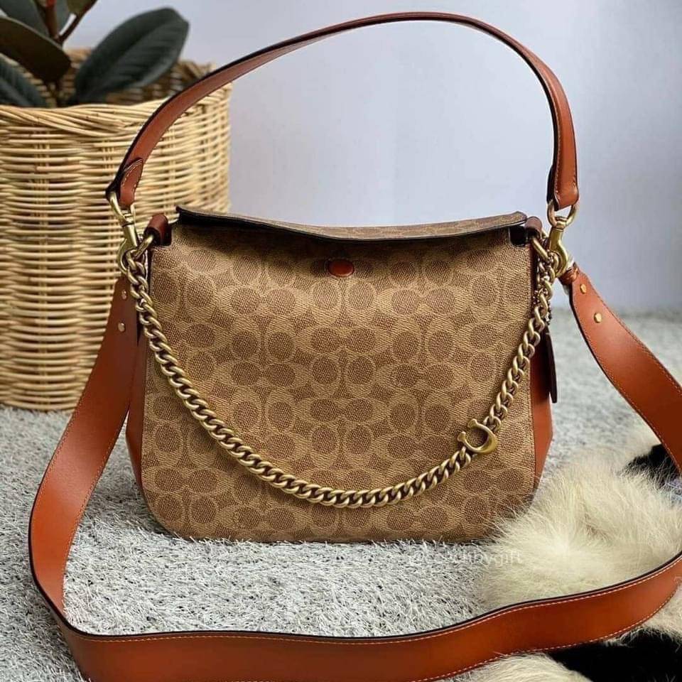 Coach Signature Chain Hobo In Signature Canvas พร้อมส่ง 4 สี