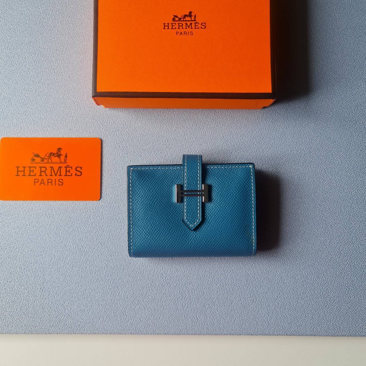 VIP หนังแท้ 】HERMES MINI BEARN WALLET UNISEX