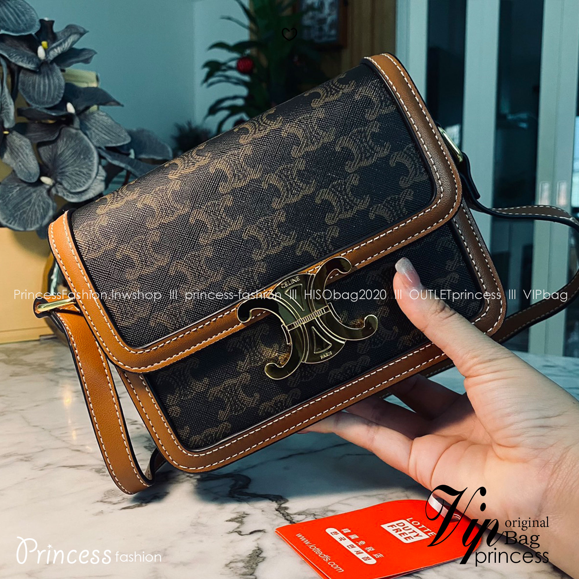 CELINE Teen Triomphe Bag 20cm กระเป๋าสะพายรุ่นยอดนิยม งานสวยอยู่ทรง ไม่มีไม่ได้เลยกับไอเท็มสุดคลาสสิค เนเชอรัลโทน ดูดี ดูแพง -- รับตัวแทนกระเป๋า