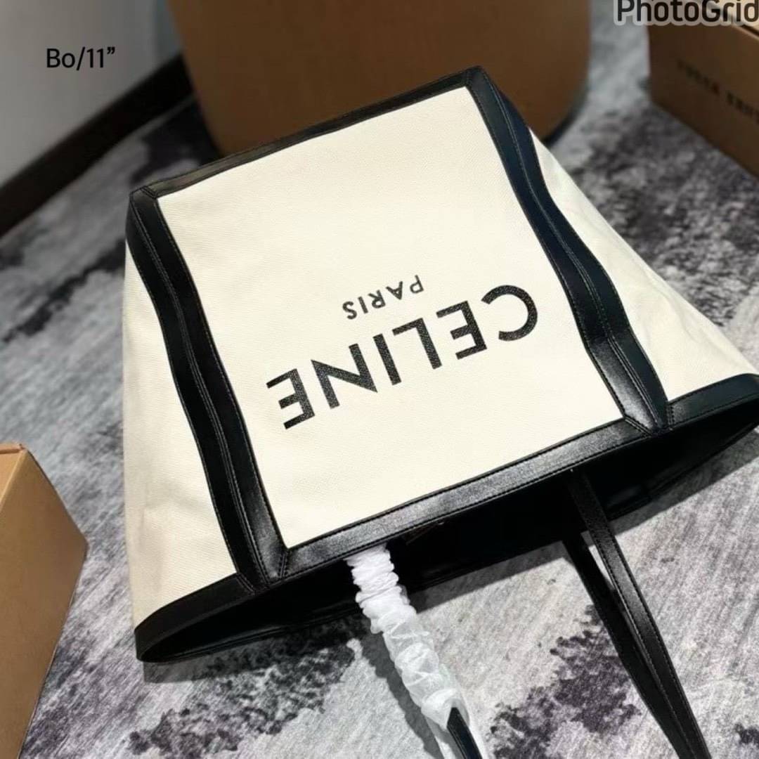 Celine Cabas Tote Canvas Bag กระเป๋าทรงโท้ท ดีไซน์ทรง Shopping ขนาดกำลังดี หูจับหนังสะพายไหล่ได้ ภายในโล่งกว้าง ใส่สัมภาระได้เยอะจุใจพร้อมส่งที่ไทยจองด่วนเลยค่ะ!