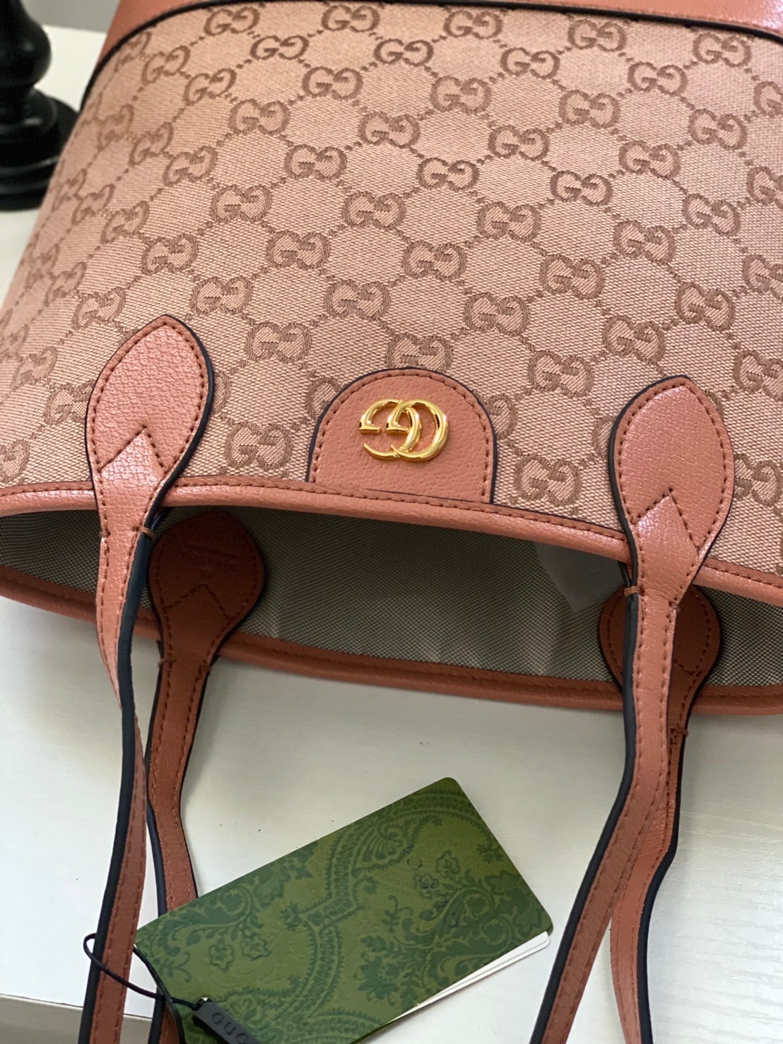 GUCCI TOTE BAG / GUCCI OPHIDIA SMALL GG TOTE BAG in Pink เกรดออริ สลับแท้ (พร้อมส่งที่ไทย) ใช้งานต่างประเทศได้ หนังสวยลายพิมพ์คมชัด ภาพถ่ายจากงานจริง กระเป๋าทรงโท้ท สีใหม่ ชมพูพาสเทล