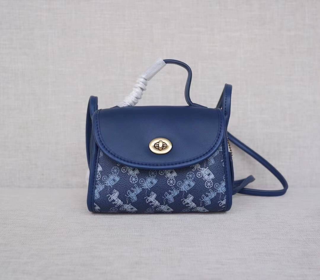 COACH Turnlock Top Handle With Horse And Carriage Print COACH Lady กระเป๋าสะพาย FM1981-144