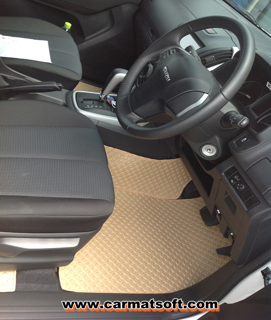 พรมปูพื้นรถยนต์ISUZU D-MAX 4D ปี2012-18 ดีแม็ค 4ประตู พรมกระดุม สีครีม เต็มคัน