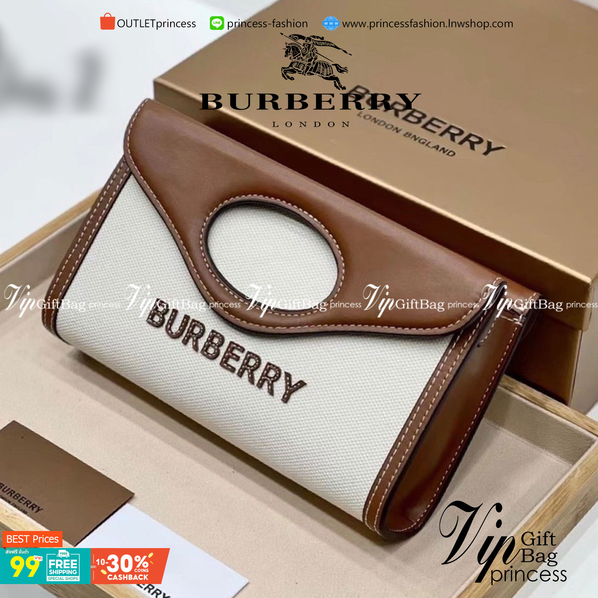 BURBERRY Vintage Canvas and Leather Foldover pocket Bag วัสดุแคนวาสอย่างดีตัดขอบหนัง มาพร้อมสายสะพายยาวถอดออกได้ค่ะ จะถือเป็นคลัชเท่ๆ ก็ได้ สะพายข้างก็คูล Rare items อีกแล้วค่าา เด็ดๆ แบบนี้ห้ามพลาดน้าาา