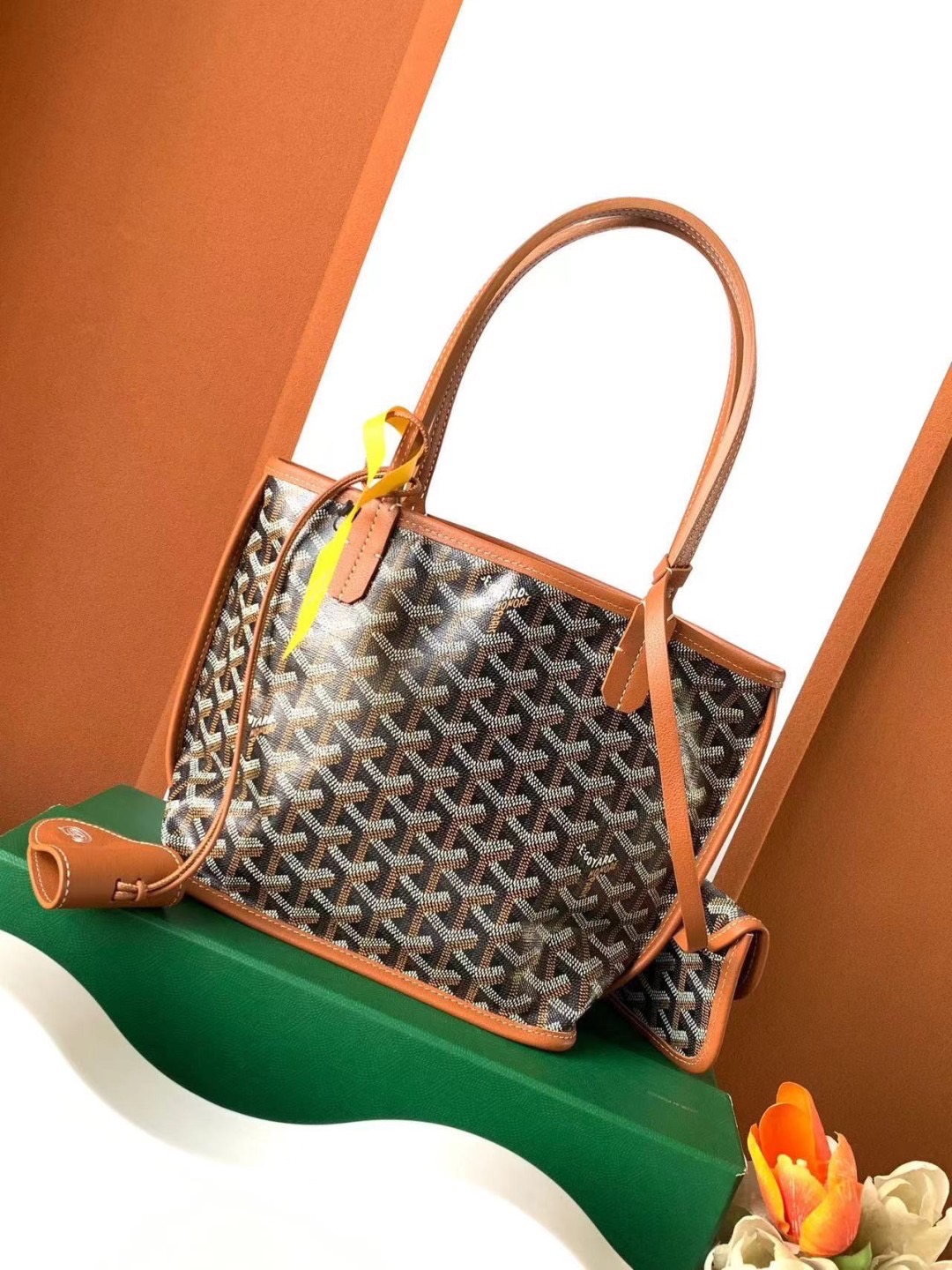 GOYARD Anjou Mini Bag Little Heart Shape กระเป๋าทรงโท้ทมินิ หนังแท้สวยเป๊ะ เกรดท็อปออริ สลับแท้ 1:1 เกรดดีสุด ใช้ต่างประเทศได้ ผ่านทุก ตม.