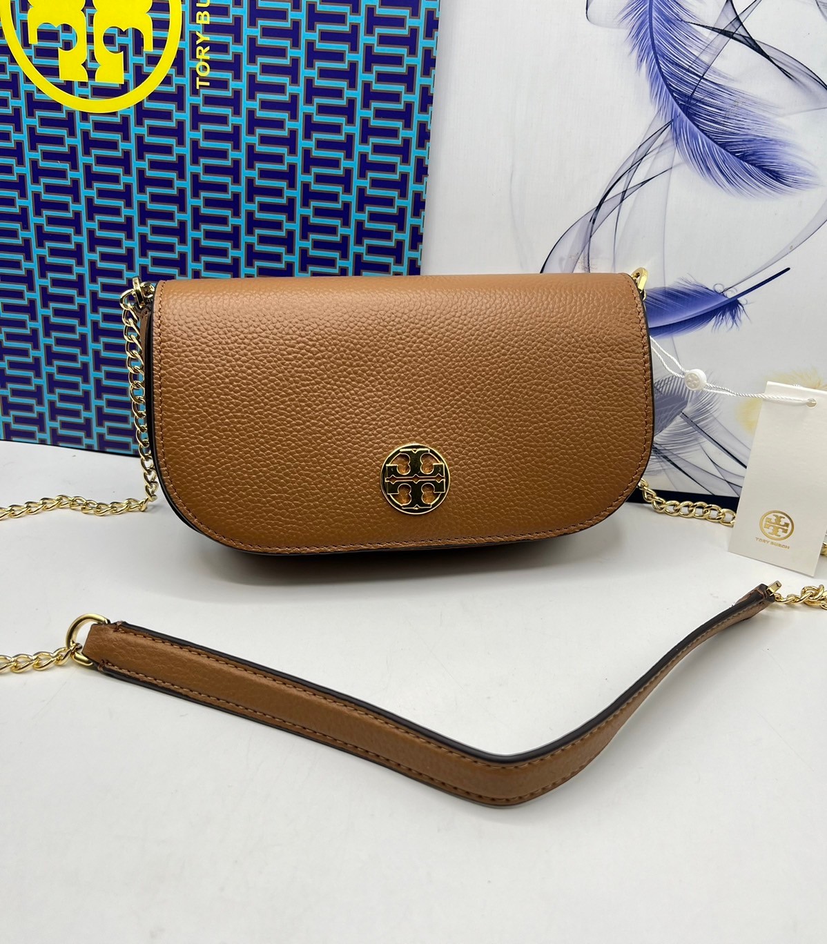 TORY BURCH Chelsea Pebbled Crossbody Bag กระเป๋าสะพายเรียบหรู เกรดออริ สลับแท้ 1:1 ใช้งานต่างประเทศได้
