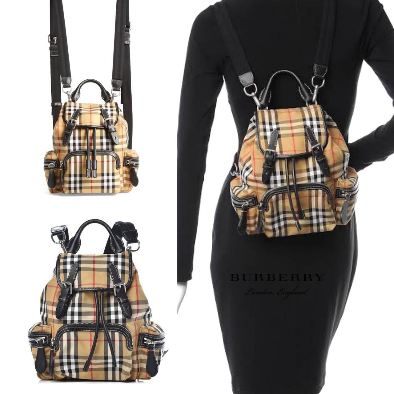 พรีเมี่ยมกิ๊ฟแท้ 100% 】BURBERRY FRAGRANCES VINTAGE 2WAYS RUCKSACK BACKPACK VIP GIFT WITH PURCHASE (GWP) กระเป๋าสะพายพรีเมี่ยมกิ๊ฟLimitedจากเคาน์เตอร์ BURBERRY FRAGRANCES วัสดุ Nylon Canvas ลาย Burberry Vintage Signature สวยคลาสสิค