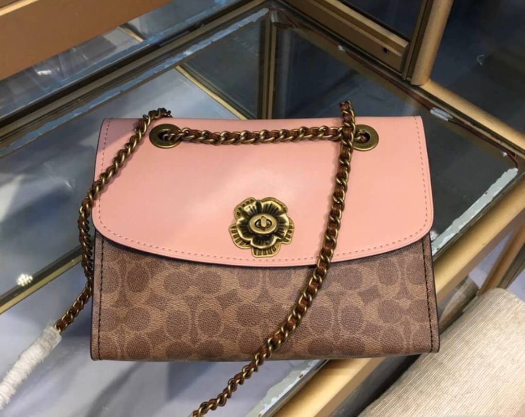 Coach Parker In Signature Canvas With Tea Rose