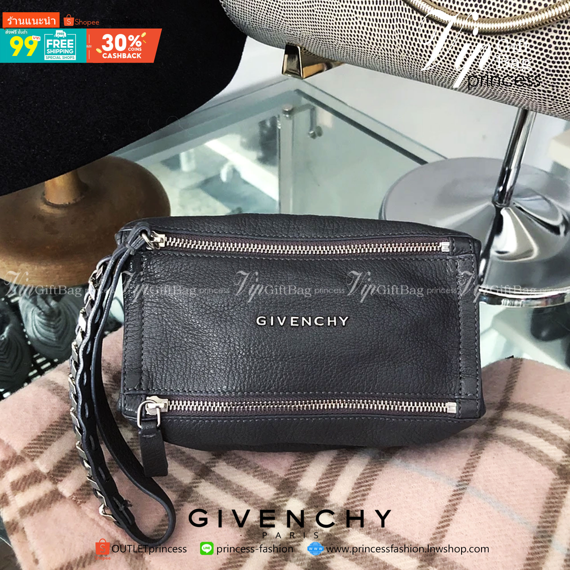 พรีเมี่ยมกิ๊ฟแท้ 100% 】พร้อมส่งที่ไทย ที่นี่ที่เดียว VIP gift GIVENCHY PANDORA WALLET MINI BAG หนังแท้ มีจำนวนจำกัด