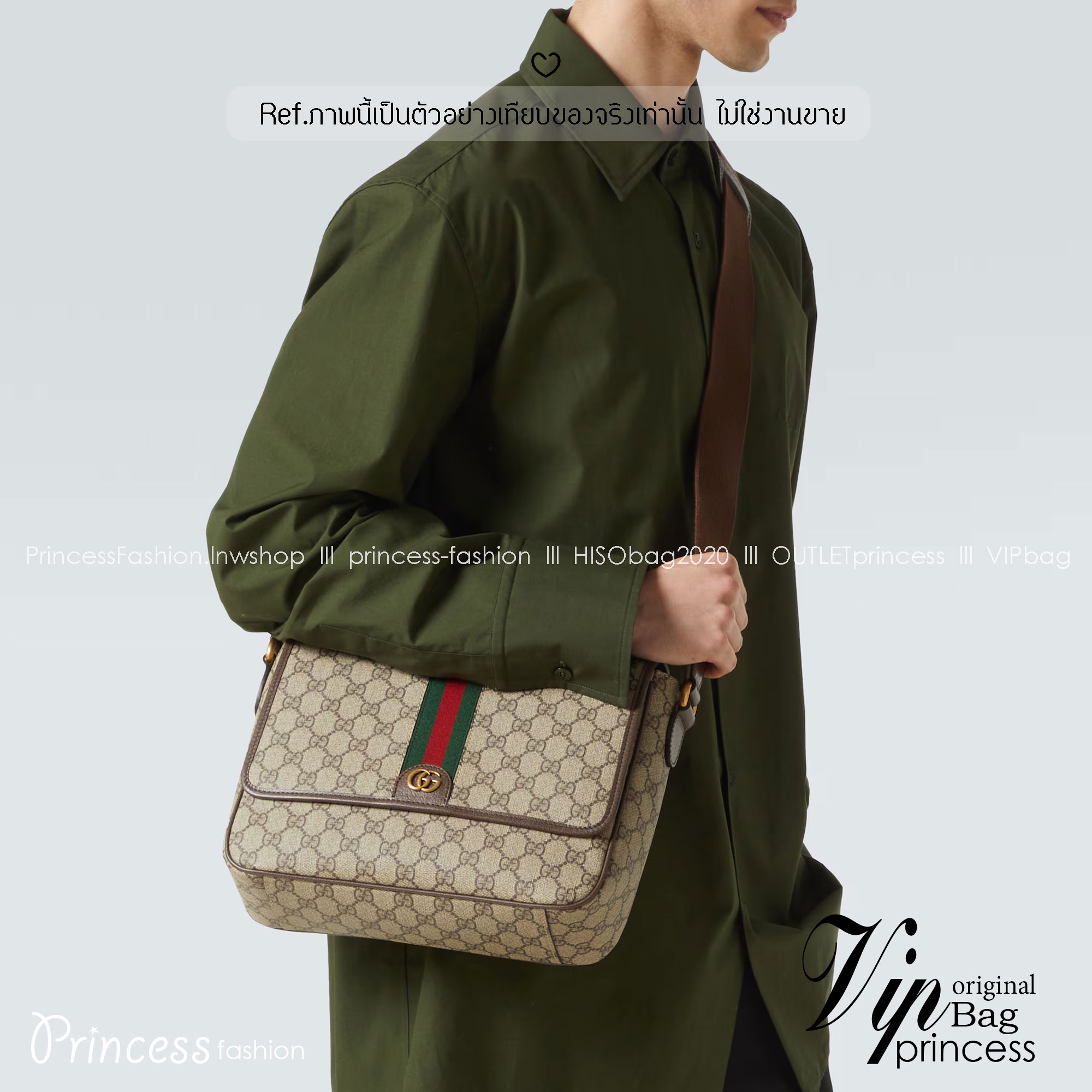 Gucci Ophidia medium messenger bag กระเป๋าทรงแมสเซนเจอร์ใบใหญ่กำลังพอดี ไอเท็มที่หนุ่มๆต้องไม่พลาด โดดเด่นด้วยลวดลายคลาสสิค คาดหน้าเขียวแดงสวยเป็นเอกลักษณ์