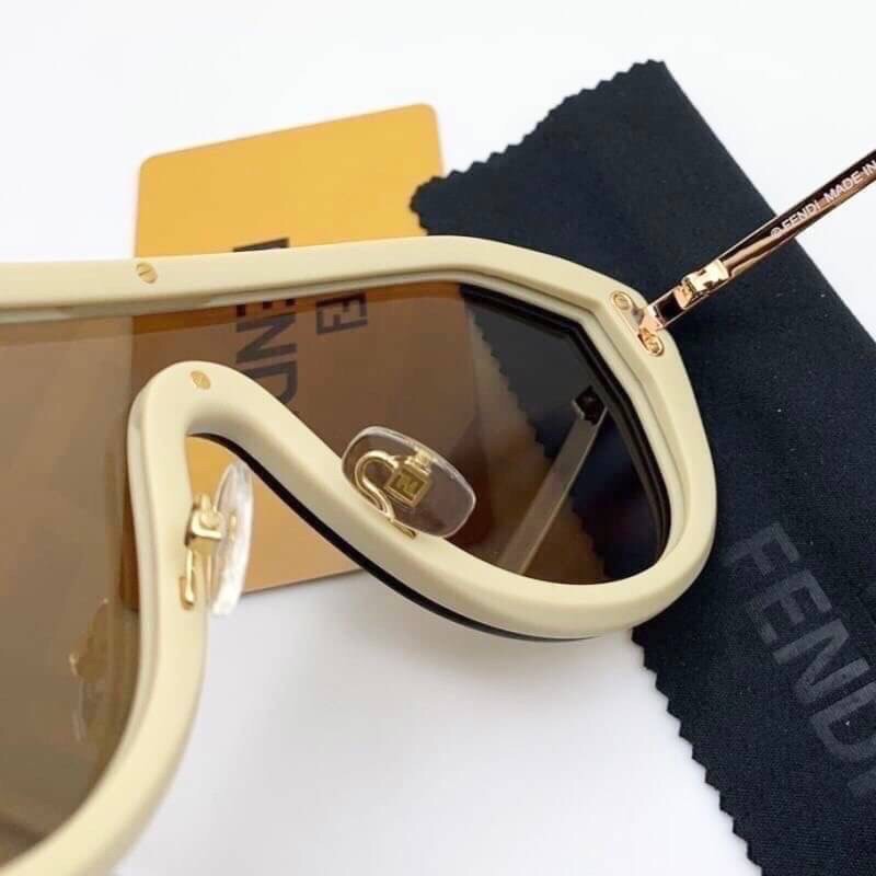 FENDI SUNGLASSES *ขอบครีม* แว่นตาเฟนดิ เกรดออริจินอล 1:1 งานสวยสุด คุณภาพดี Hi-quality กันแดดเต็มประสิทธิภาพ UV400 ภาพถ่ายจากสินค้าจริง