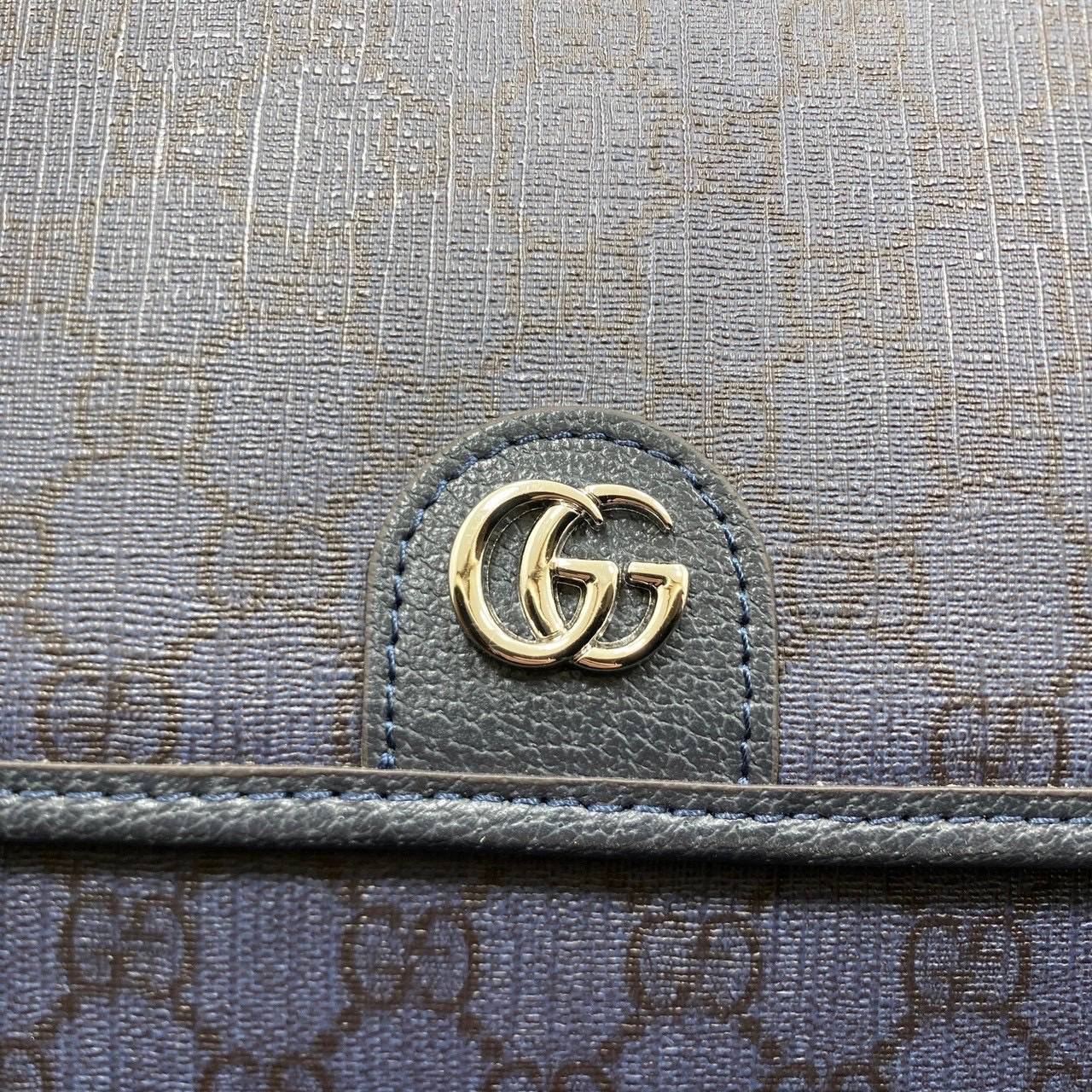 ORI หนังแท้ | GUCCI Ophidia medium messenger bag Navy Blue กระเป๋าสะพายทรงแมสเซ็นเจอร์ Canvas GG Supreme เนื้อผ้าที่เหมาะสำหรับไลน์แอคเซสเซอรี่สำหรับผู้ชาย โดยการเพิ่มกลิ่นอายความโมเดิร์นให้กับดีไซน์ของแบรนด์อันเป็นเอกลักษณ์