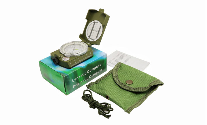 เข็มทิศ แบบ prismatic compass ขนาดใหญ่แบบเหล็ก เข็มทิศสำหรับเดินป่าตั้งแคมป์