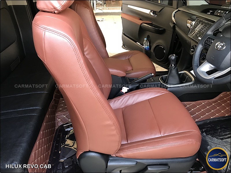 ชุดหุ้มเบาะรถยนต์ REVO CAB หนังPVC เกรดA หนา1มิล สีน้ำตาลเข้ม