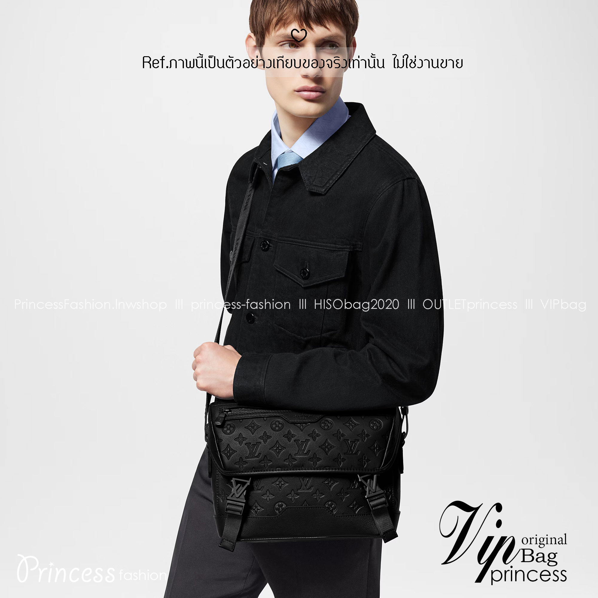 สลับแท้ LV Messenger Voyager PM Monogram Shadow leather Bag กระเป๋าทรงแมสเซนเจอร์ใบใหญ่หนังแท้ สไตล์วินเทจ โดดเด่นด้วยโลโก้ปั้มเต็มใบ สวยหรู สีดำสุดคลาสสิค