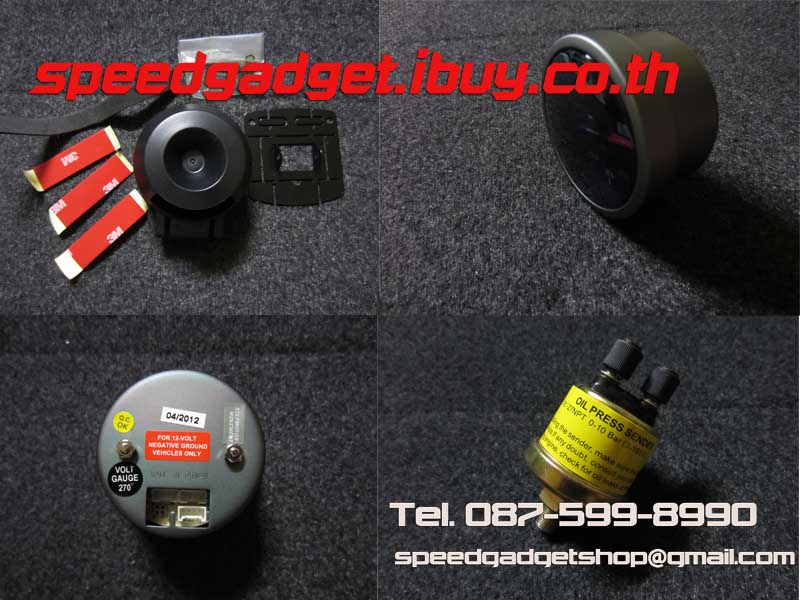 เกจวัดแรงดันน้ำมันเครื่อง หน้ามืด 60 mm