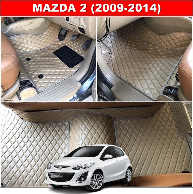 พรมปูพื้นรถยนต์ MAZDA 2 ปี2009-14 ลายDIAMOND ยางปูพื้นรถยนต์EVA เต็มคัน