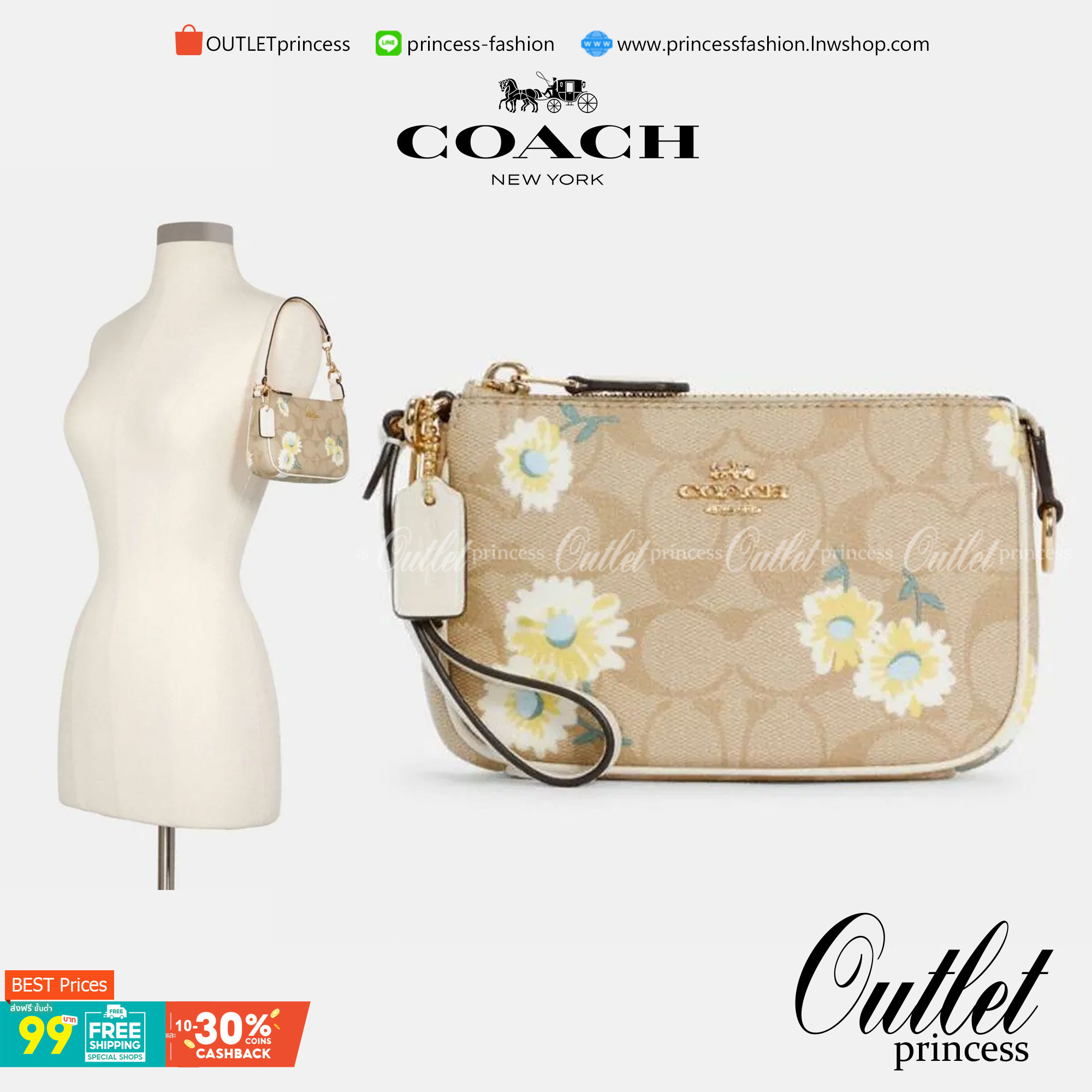 ไอเทมห้ามพลาดจร้าา COACH NOLITA SIGNATURE WITH DAISY PRINT ((C3357)) พร้อมส่งที่ไทย รุ่นต้องมีค่ะ! กระเป๋าหิ้วหรือคล้องมือ หนังแคนวาสปริ้นลายดอกDaisy สวยงาม น่าใช้มากค่ะ เปิดปิดกระเป๋าแบบซิป ภายในสามารถใส่มือถือได้ทุกรุ่น;กระเป๋าเงินใบกลางได้;พร้อมช่องเสี