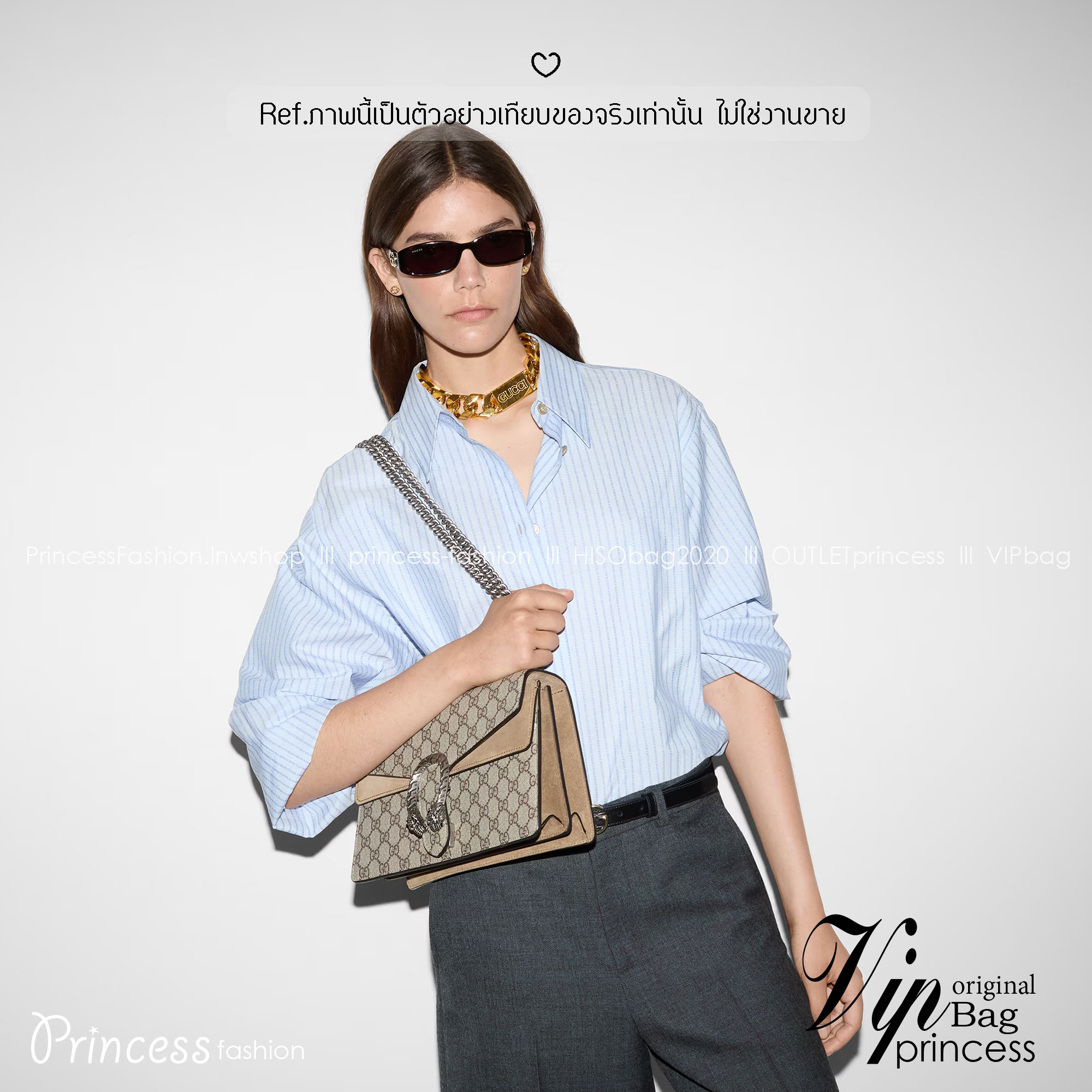 GUCCI Dionysus small shoulder bag กระเป๋าสะพายรุ่นคลาสสิคสุดวินเทจ ฮอตสุดไม่มีใครเกิน ที่สาวๆต้องไม่พลาด!! ดึงดูดและสะกดสายตาด้วยอะไหล่ดีเทลหรู