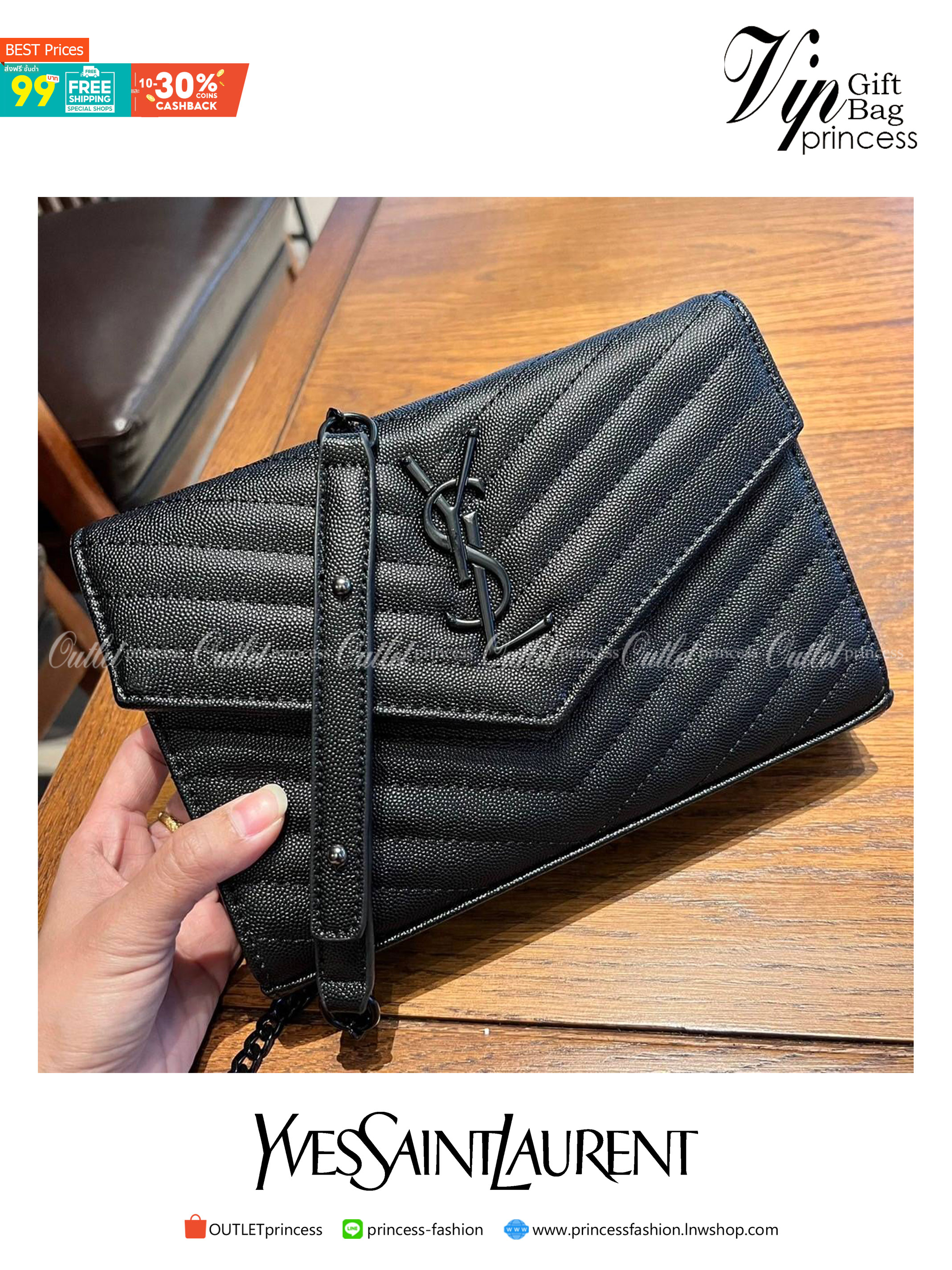ไม่เคยผิดหวังจริงๆ!! กับรุ่นที่สาวๆรู้กัน Yves Saint laurent clutch bag with chain กระเป๋าสะพายทรง woc สุดฮอต ดีไซน์เรียบหรู โดดเด่นด้วยโลโก้ด้านหน้า เพิ่มดีเทลความผู้ดี วัสดุหนัง pepble ทนทาน ใช้งานง่ายเพียงแค่เปิด-ปิดด้วยกระดุมแม่เหล็ก ภายในแบ่งสัดส่วนไ