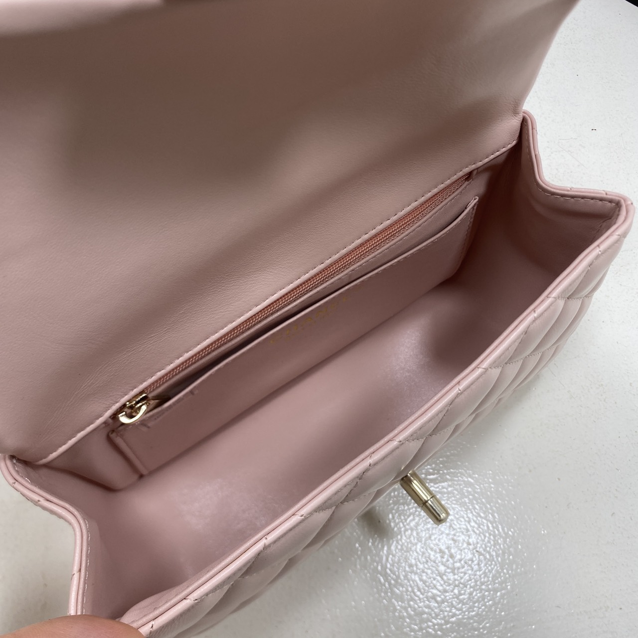 ORI หนังแท้ | CHANEL Classic Flap Bag TopHandle 20cm กระเป๋าสะพายคคลาสสิกพร้อมหูจับ หรูหราระดับตำนาน สวยงามเหนือกาลเวลา