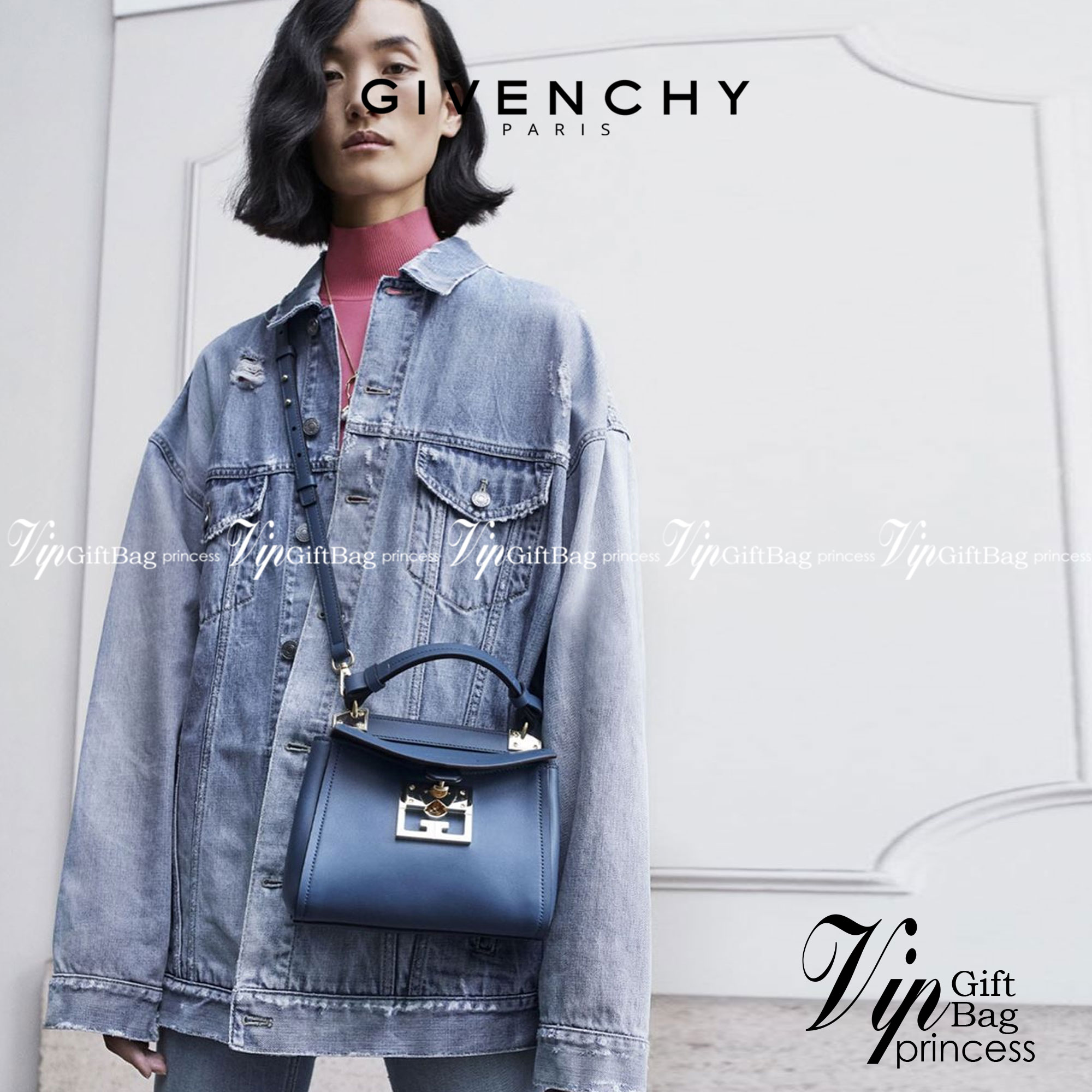 หนังแท้ Givenchy Mini Mystic Calfskin Leather Satchel / Givenchy Top Handle Bag กระเป๋ารุ่นใบใหม่จากแบรนด์หรู การออกแบบเชิงมุมโดดเด่นด้วยแผ่นปิดสามเหลี่ยมที่มีรายละเอียดพร้อมการปิดด้วยแม่เหล็ก double-G พกติดตัวไว้ที่หูหิ้วด้านบนหรือสวมสายสะพายทรงเรียวเพื่