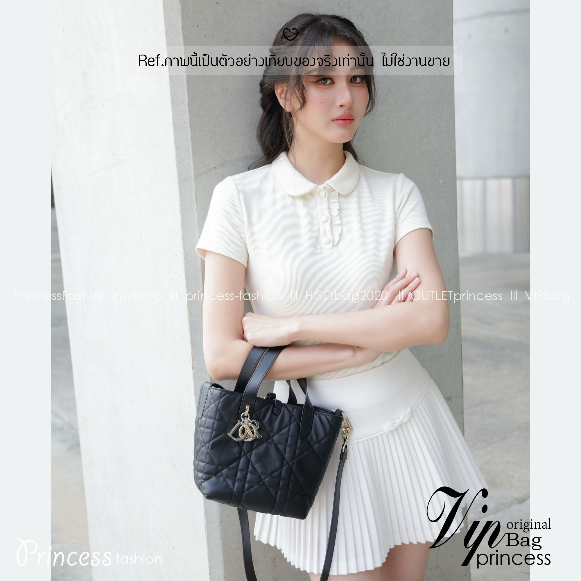 Dior Small Dior Toujours vertical tote bag 18cm กระเป๋าสะพายทรงบัคเก็ตไซส์ใหม่กะทัดรัด คลาสสิคหนังสวยหรูหราเกินราคา ดีไซน์นุ่มนวลทันสมัย