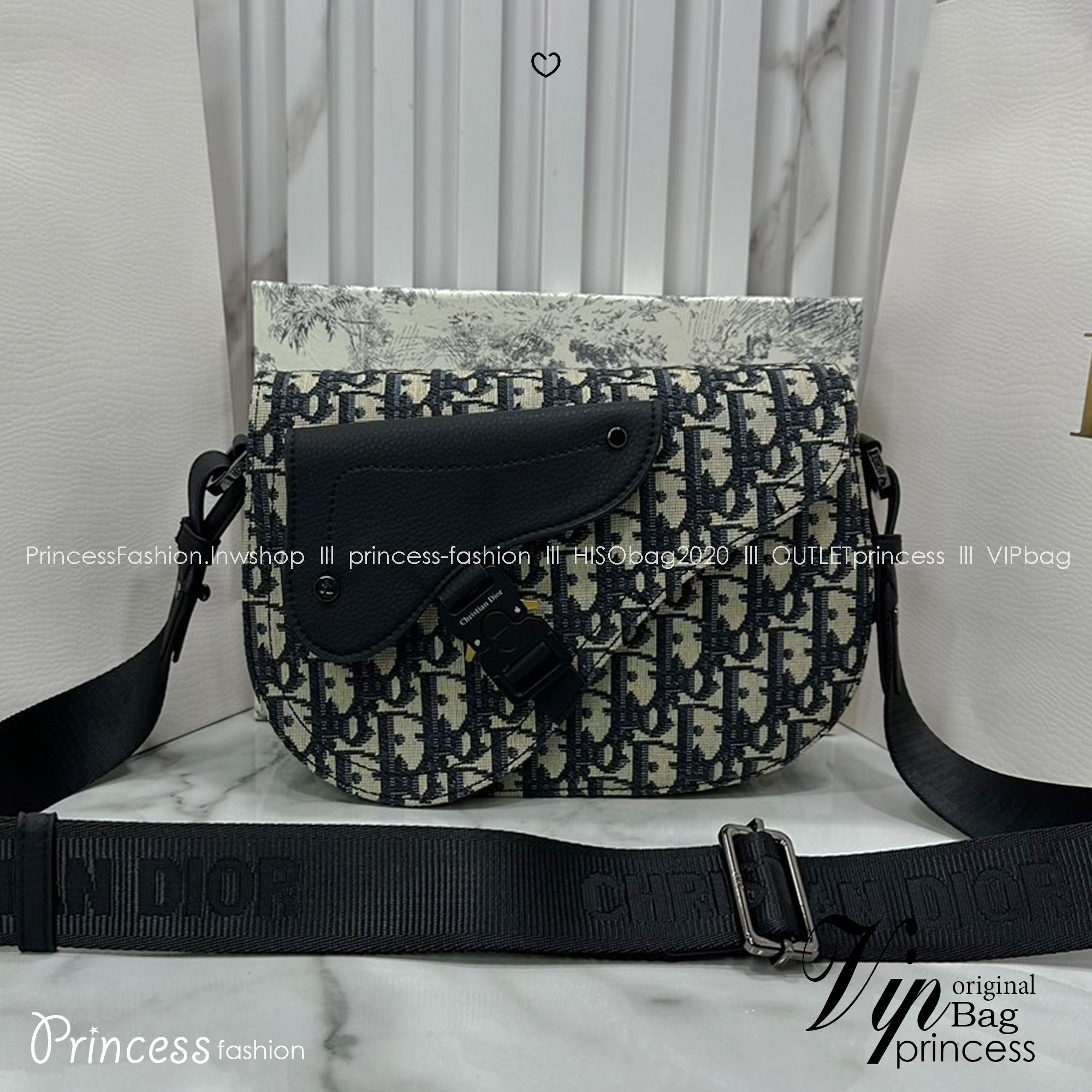 DIOR Saddle Messenger Bag Oblique Jacquard and Grained Leather กระเป๋าสะพาย Saddle pouch คู่ใจท่านชาย เอกลักษณ์ที่หรูหราตลอดกาล เกรดออริ 1:1