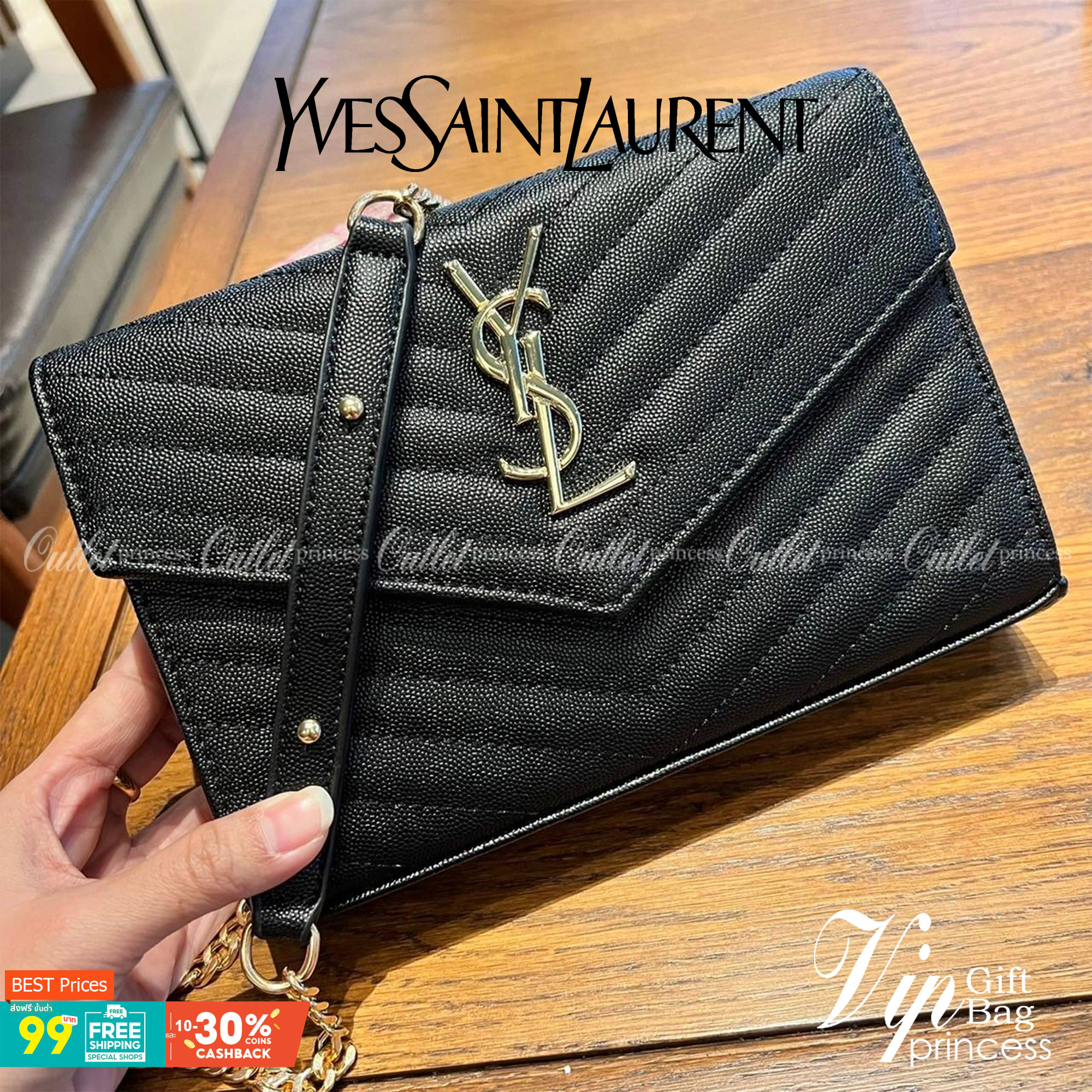 ไม่เคยผิดหวังจริงๆ!! กับรุ่นที่สาวๆรู้กัน Yves Saint laurent clutch bag with chain กระเป๋าสะพายทรง woc สุดฮอต ดีไซน์เรียบหรู โดดเด่นด้วยโลโก้ด้านหน้า เพิ่มดีเทลความผู้ดี วัสดุหนัง pepble ทนทาน ใช้งานง่ายเพียงแค่เปิด-ปิดด้วยกระดุมแม่เหล็ก ภายในแบ่งสัดส่วนไ