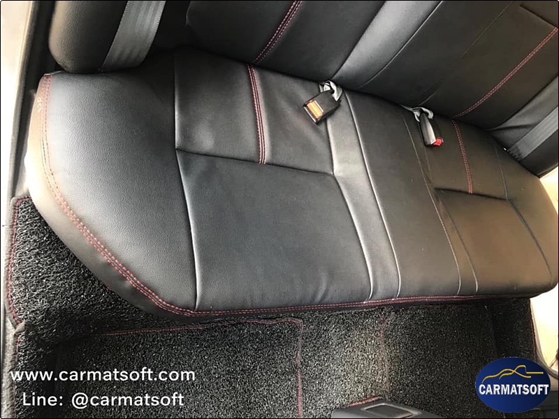 ชุดหุ้มเบาะรถยนต์ CITY TYPE-Z ปี1999-02 หนังPVC เกรดA หนา1มิล สีดำด้ายแดง