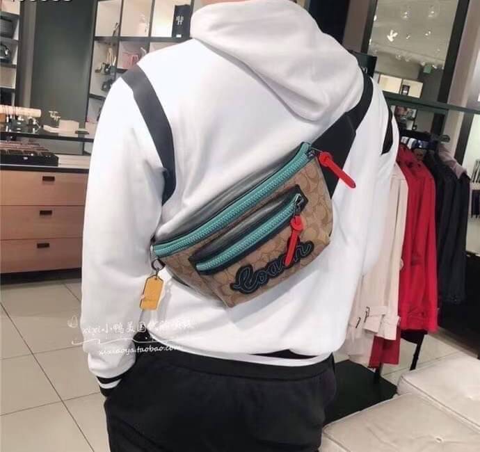 COACH F72931 TERRAIN BELT BAG IN SIGNATURE CANVAS กระเป๋าคาดอกสุดเท่ ขนาดพอเหมาะ ใช้แล้วเท่สุดๆไปเลย ภายในกว้าง เปิดปิดด้วยซิป