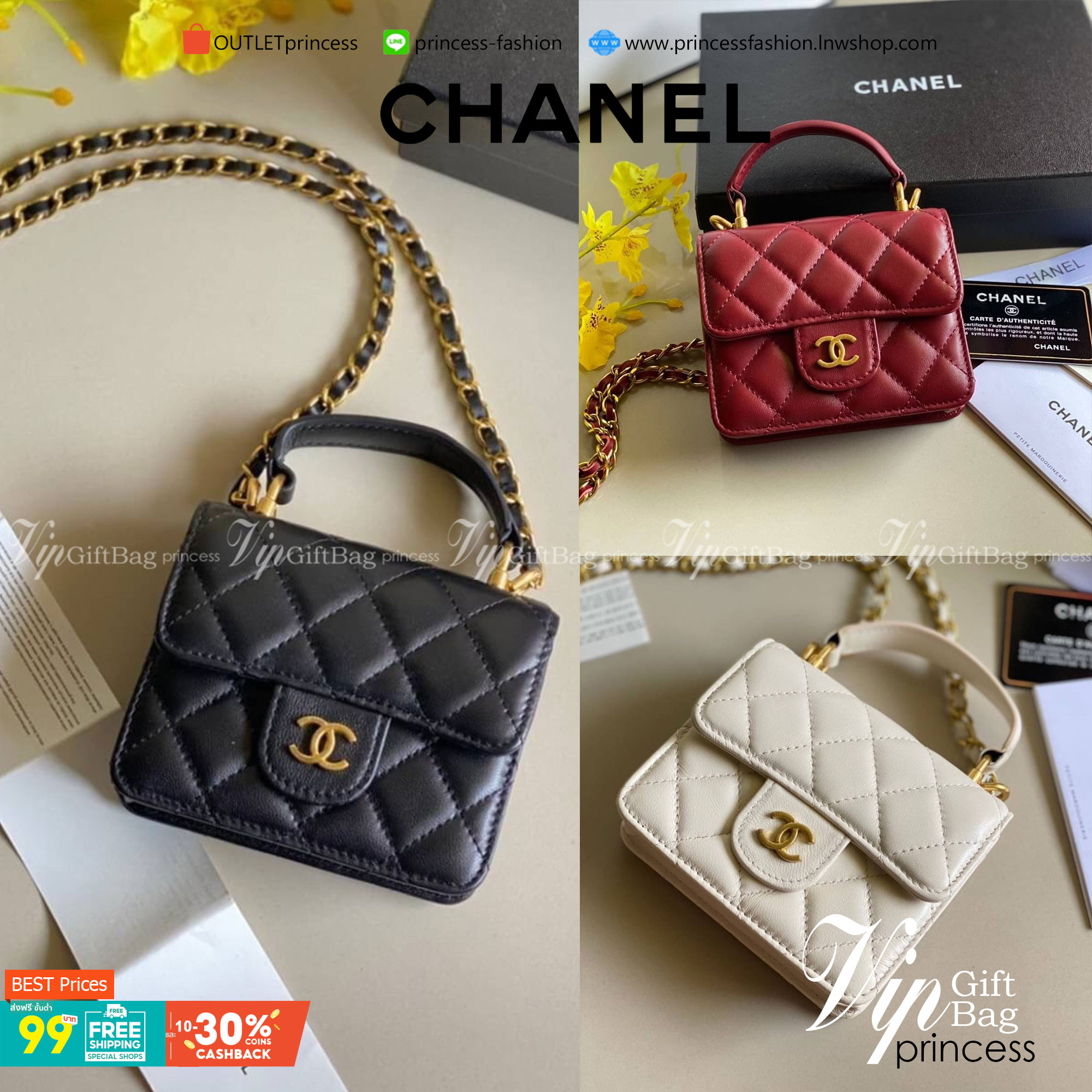 หนังแท้ VIP GIFT CHANEL MINI BLACK BAG รุ่นยอดนิยมไอเท็มฮิตวัสดุหนังแท้เรียบสวยคลาสสิคเปิดปิดด้วยฝาปิดกระดุมด้านหน้ามีโลโก้แบรนด์อะไหล่ทองสวยหรูดูดีมากกกก มาพร้อมสายโซ่ทองร้อยหนังจะสะพายไหล่ หรือ Crossbody ก็ดูดี ภายในโล่งกว้าง ตัวจริงสวยน่าใช้ Chanel min