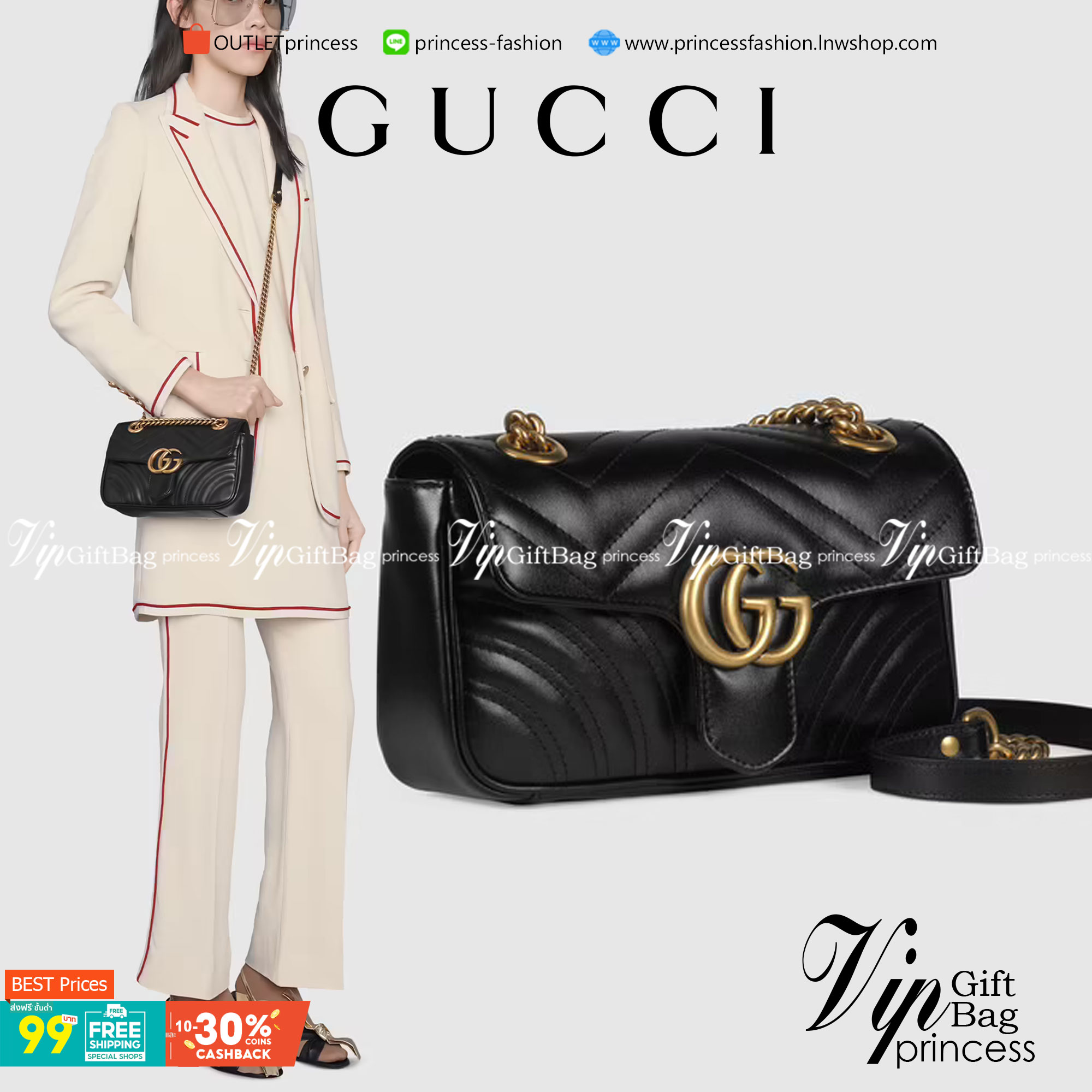 VIP 】หนังแท้ GUCCI GG Marmont matelassé mini bag 22CM พร้อมส่งที่ไทย ขนาดมินิขายดีที่สุดค่า ใบจริงสวยมากๆ สาวๆที่ได้ไป รับรองไม่ผิดหวังแน่นอน สินค้ามีมาพร้อมส่ง แนะนำห้ามพลาด ก่อนหมดจ้าา!
