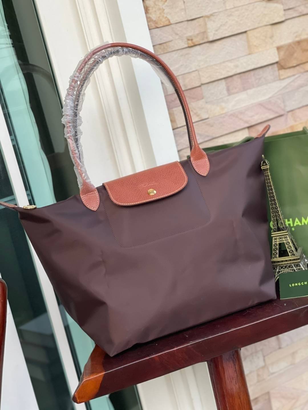 LONGCHAMP LE PLIAGE ORIGINAL SHOULDER BAG L (หูยาว ฝาน้ำตาล) กระเป๋าสะพายไหล่ รุ่น Original มีเอกลักษณ์อันโดดเด่นของรุ่นไอคอนนิค