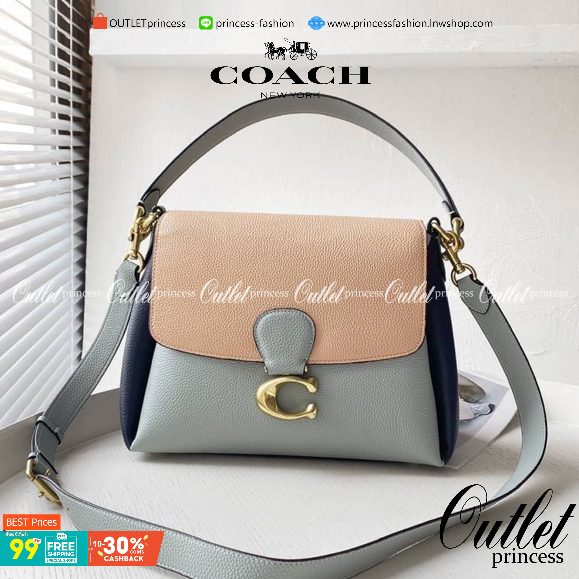 COACH Coated Canvas Signature May Shoulder Bag สวยที่สุดในระดับที่ใครๆก็ต้องเหลียวมอง!! คอลเลคชั่นใหม่ล่าสุด จัดไปสวยก่อนใครได้เลย กับกระเป๋าสะพายไหล่/ข้าง ดีไซน์สุดหรู ในราคาสุดคุ้ม วัสดุหนังแคนวาสสลับหนัง pepble นุ่ม เปิด-ปิดกระเป๋าด้วยกระดุมแม่เหล็ก มี
