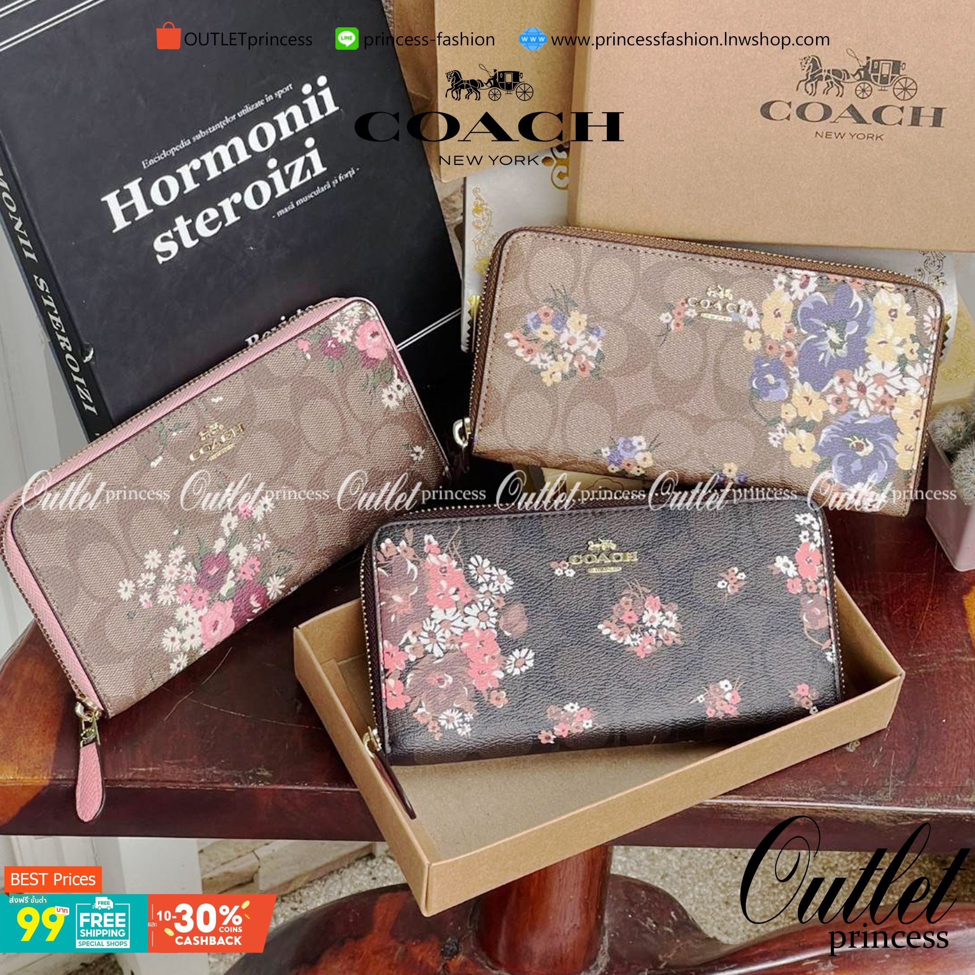 COACH ACCORDION ZIP WALLET IN SIGNATURE CANVAS กระเป๋าสตางค์ใบยาวนี้ที่เหมาะกับการใช้งานทุกรูปแบบ นอกจากเพิ่มความมั่นใจแล้ว ยังทำให้ชีวิตของเราง่ายขึ้นอีกด้วย โดยการเปิดปิดแบบซิปรอบ สามารถใส่ธนบัตร เหรียญ บัตรต่างๆได้หลายใบเลยทีเดียว ขนาดของกระเป๋าสามารถถ