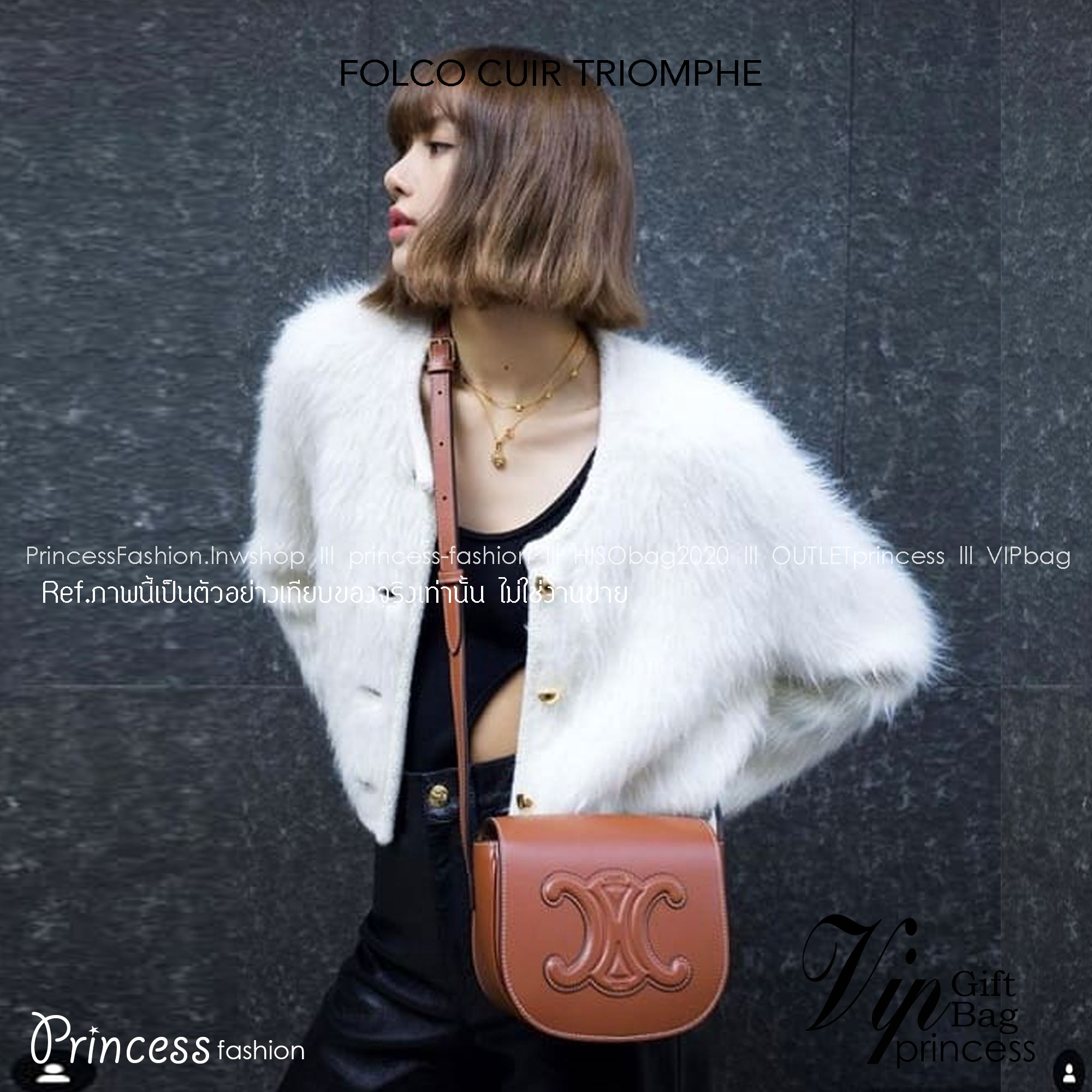 CELINE FOLCO CUIR TRIOMPHE IN MONOGRAM CANVAS กระเป๋าทรงครอสบอดี้ ลายโมโนแกรมวินเทจ รุ่นที่ดาราใช้กันเยอะมาก และเป็นอีกหนึ่งใบที่ครองใจสาวๆ ทรงน่ารักมากๆ