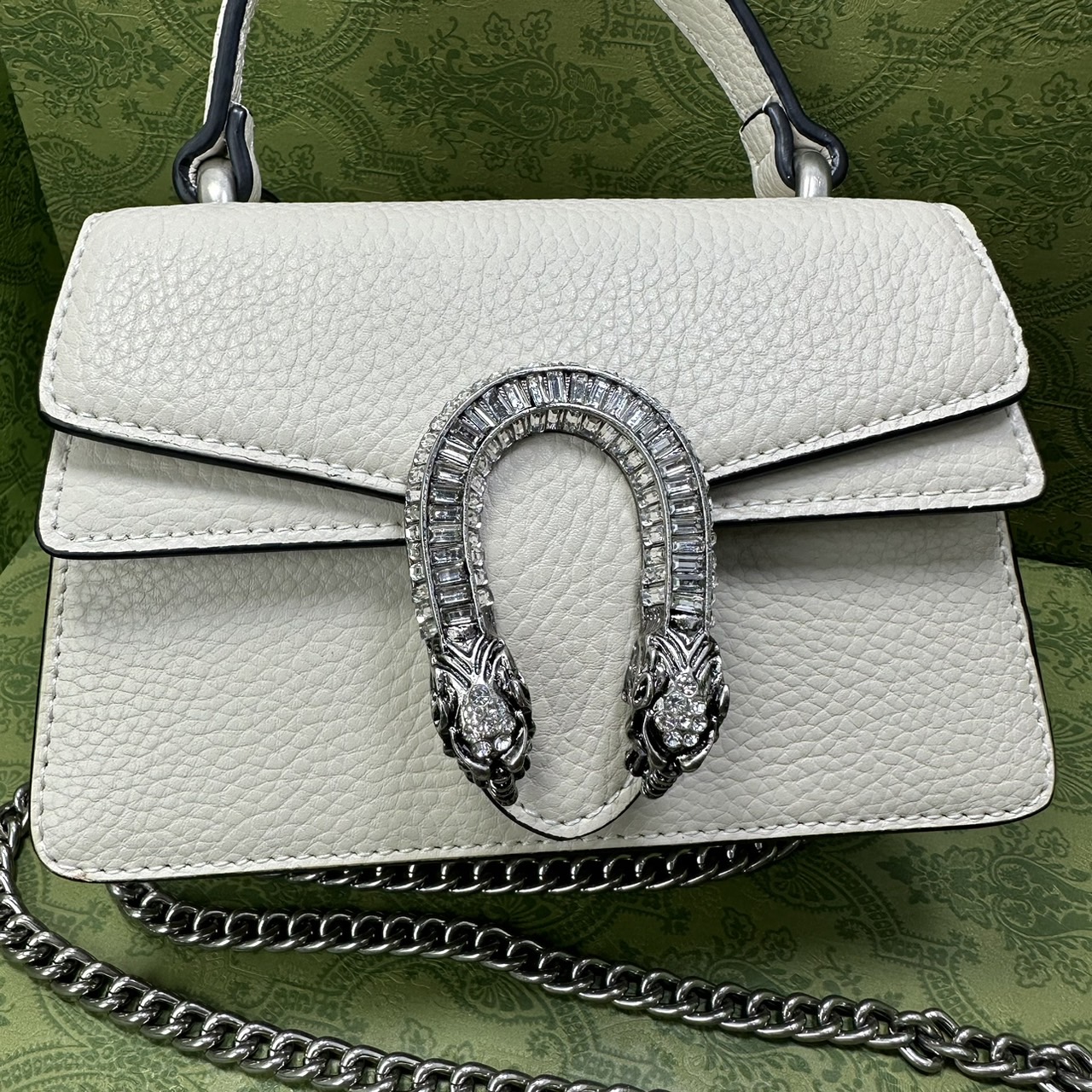 GUCCI DIONYSUS MINI TOP HANDLE BAG กระเป๋าสะพายไดโอนิซูสหรูหราเป็นเอกลักษณ์ โดดเด่นด้วยหัวเสือ เกรดออริ สลับแท้ 1:1 ใช้งานต่างประเทศได้