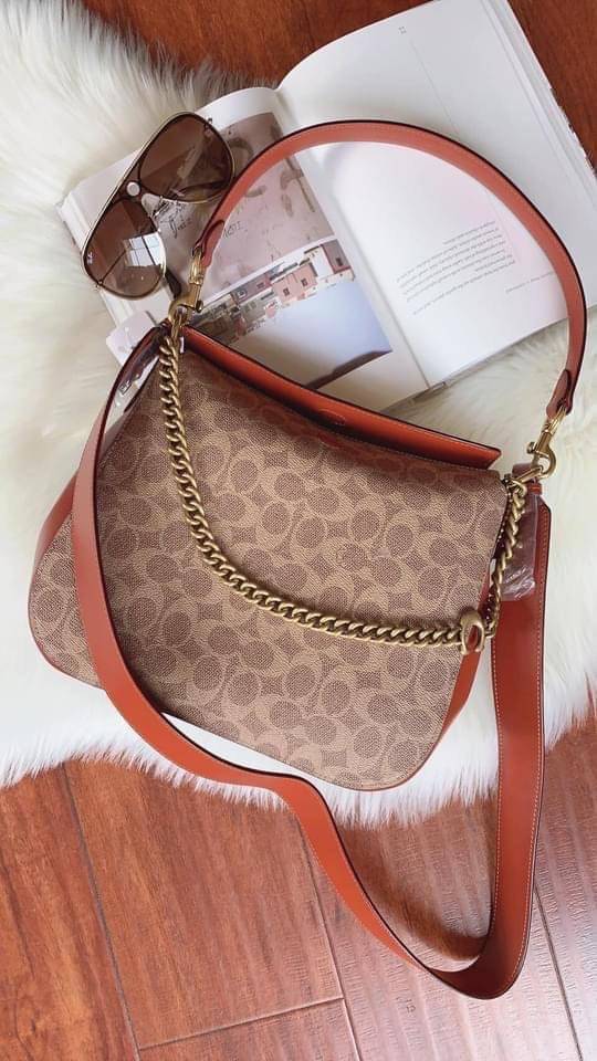Coach Signature Chain Hobo In Signature Canvas พร้อมส่ง 4 สี