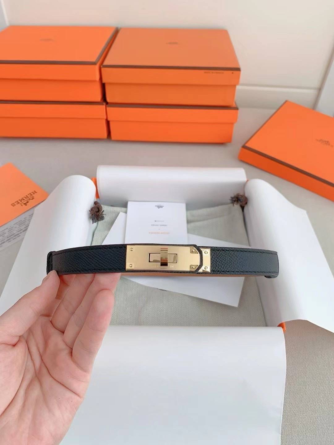 TOP ORI | Hermes Kelly 18 belt leather เข็มขัดแอเมสเกรดเทียบแท้ หนังแท้ full box set
